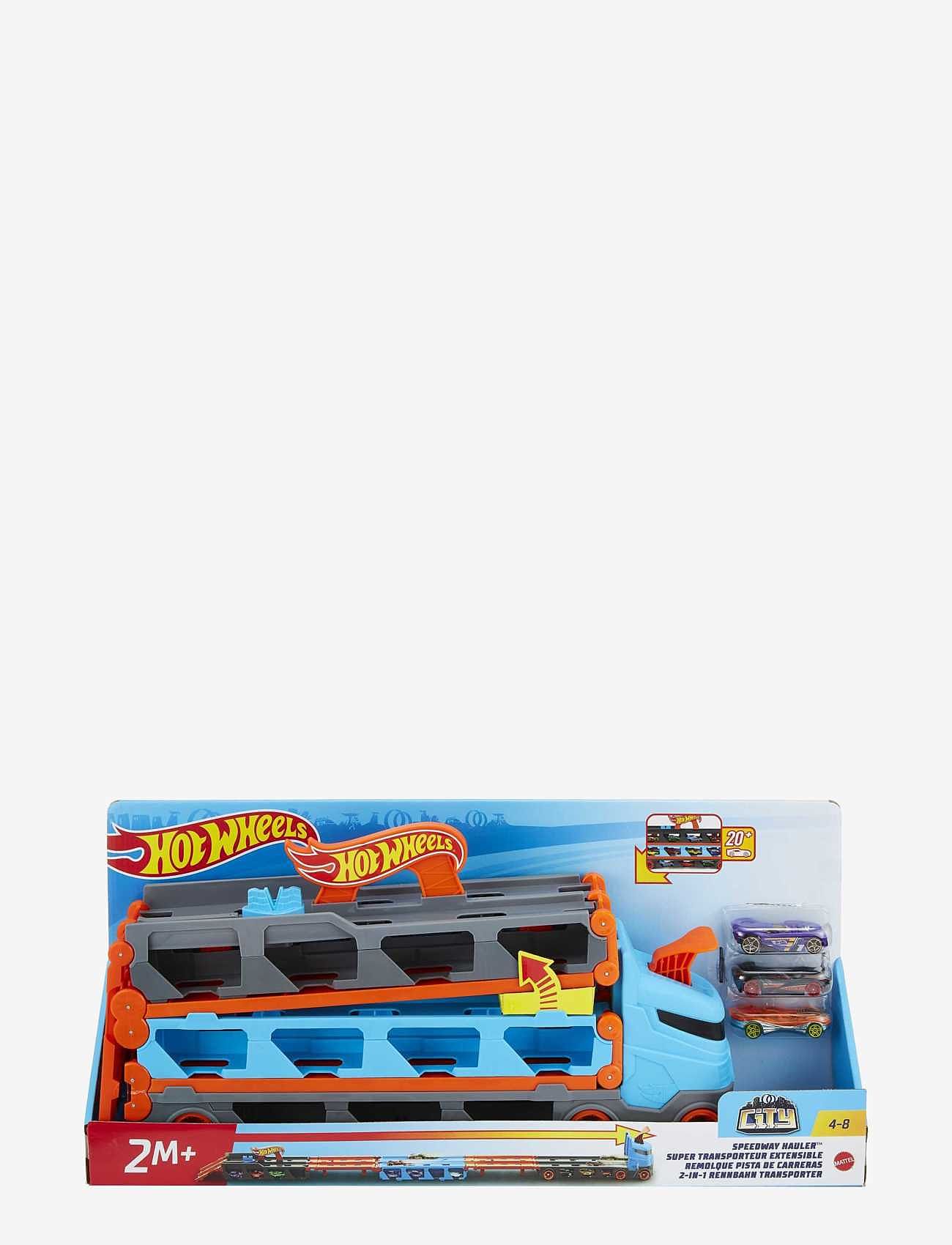 Hot Wheels - City Speedway Hauler Carrier with 3 Toy Cars - kuorma-autot - multi color - 5