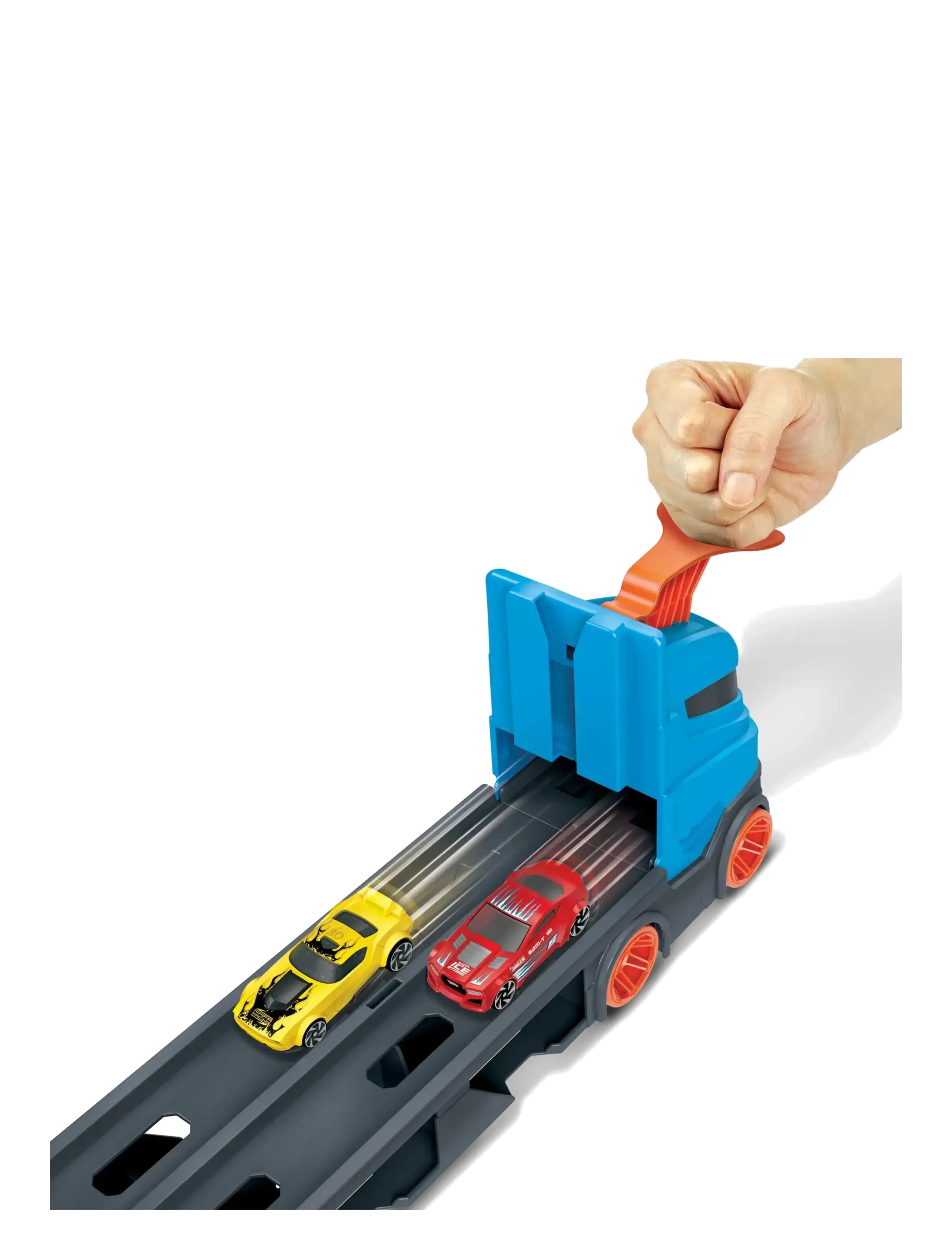 Hot Wheels - City Speedway Hauler Carrier with 3 Toy Cars - leksaksfordon - multi color - 3