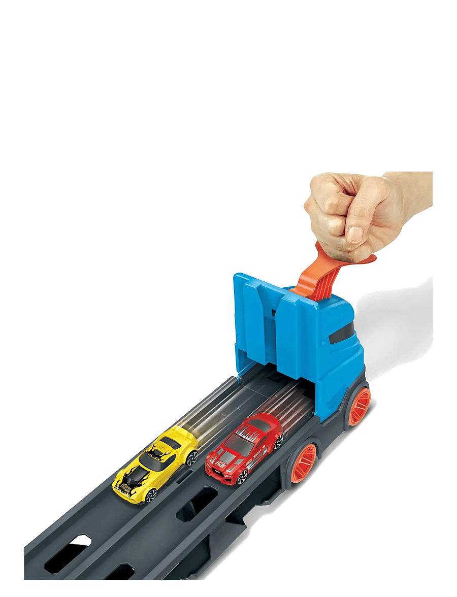 Hot Wheels - City Speedway Hauler Carrier with 3 Toy Cars - vörubílar - multi color - 3