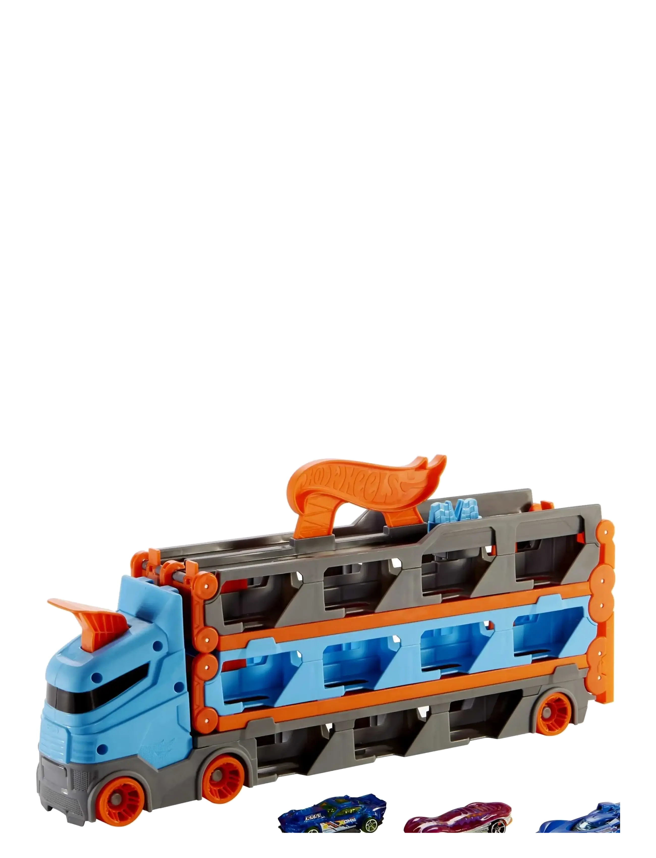 Hot Wheels - City Speedway Hauler Carrier with 3 Toy Cars - leksaksfordon - multi color - 4