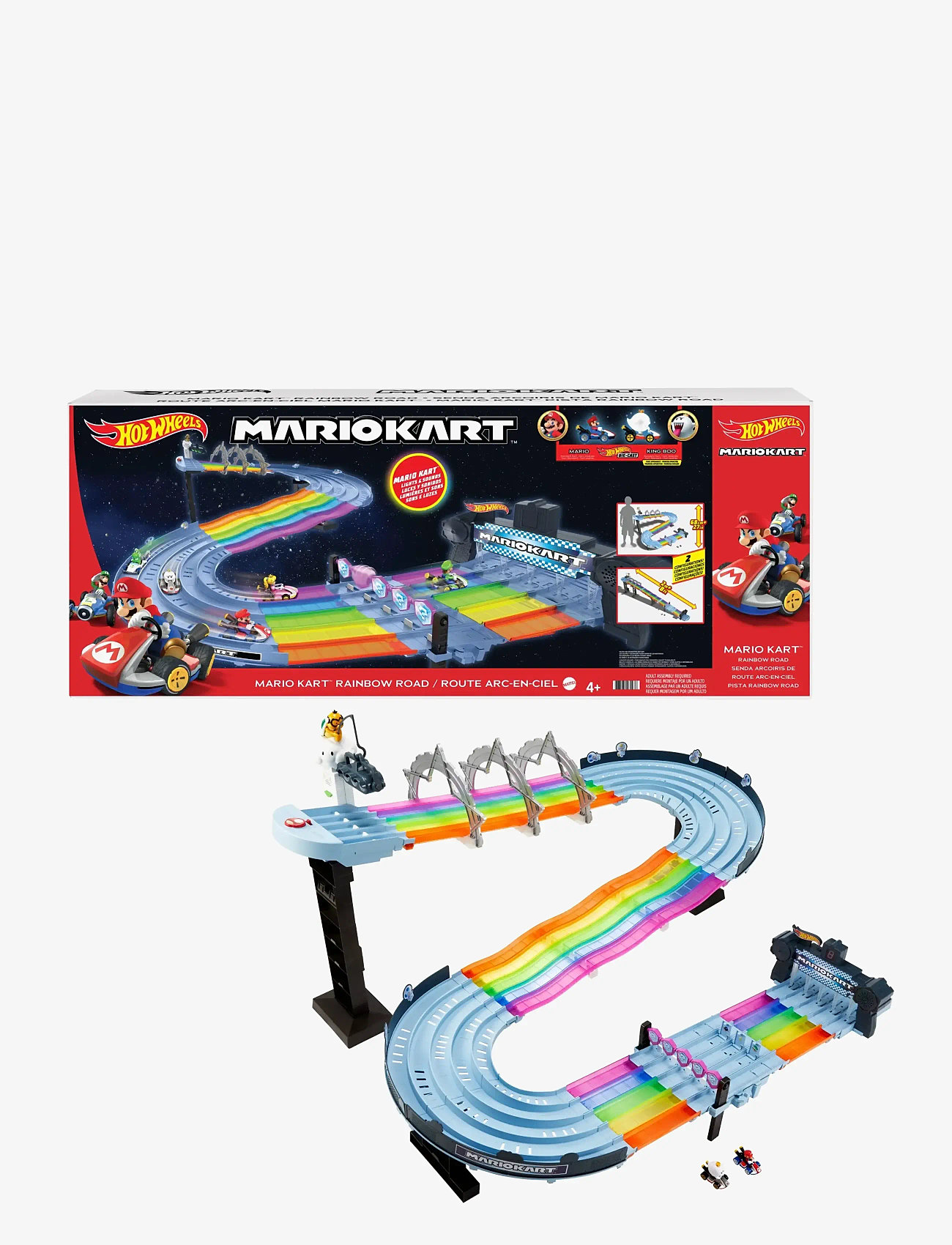 Hot Wheels - Mario Kart Rainbow Road Raceway Set with 2 1:64 Scale Vehicles - racerbaner - multi color - 1