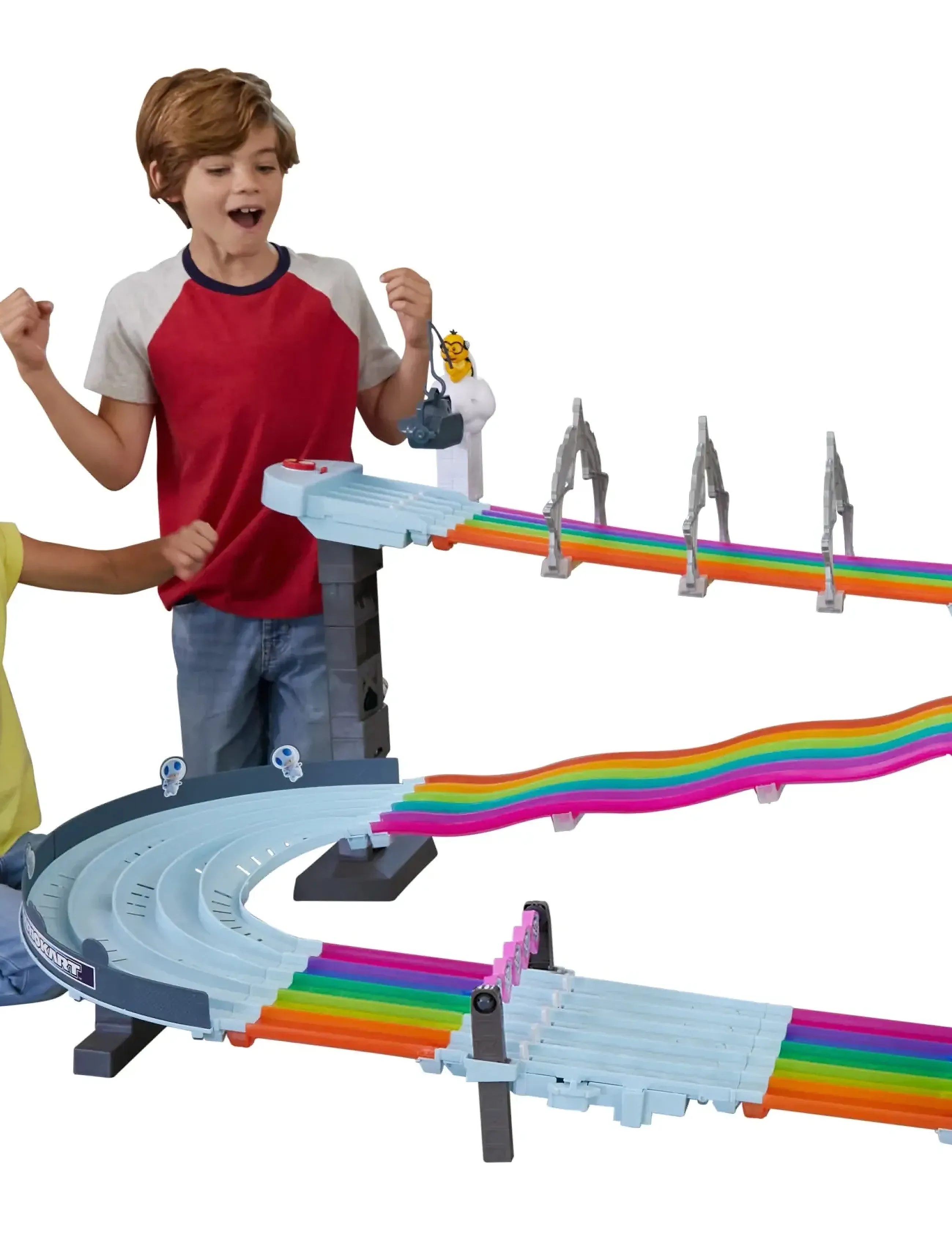 Hot Wheels レインボーロード Hot Wheels Mario Kart Rainbow Road Raceway Set With 2 Toy Vehicles