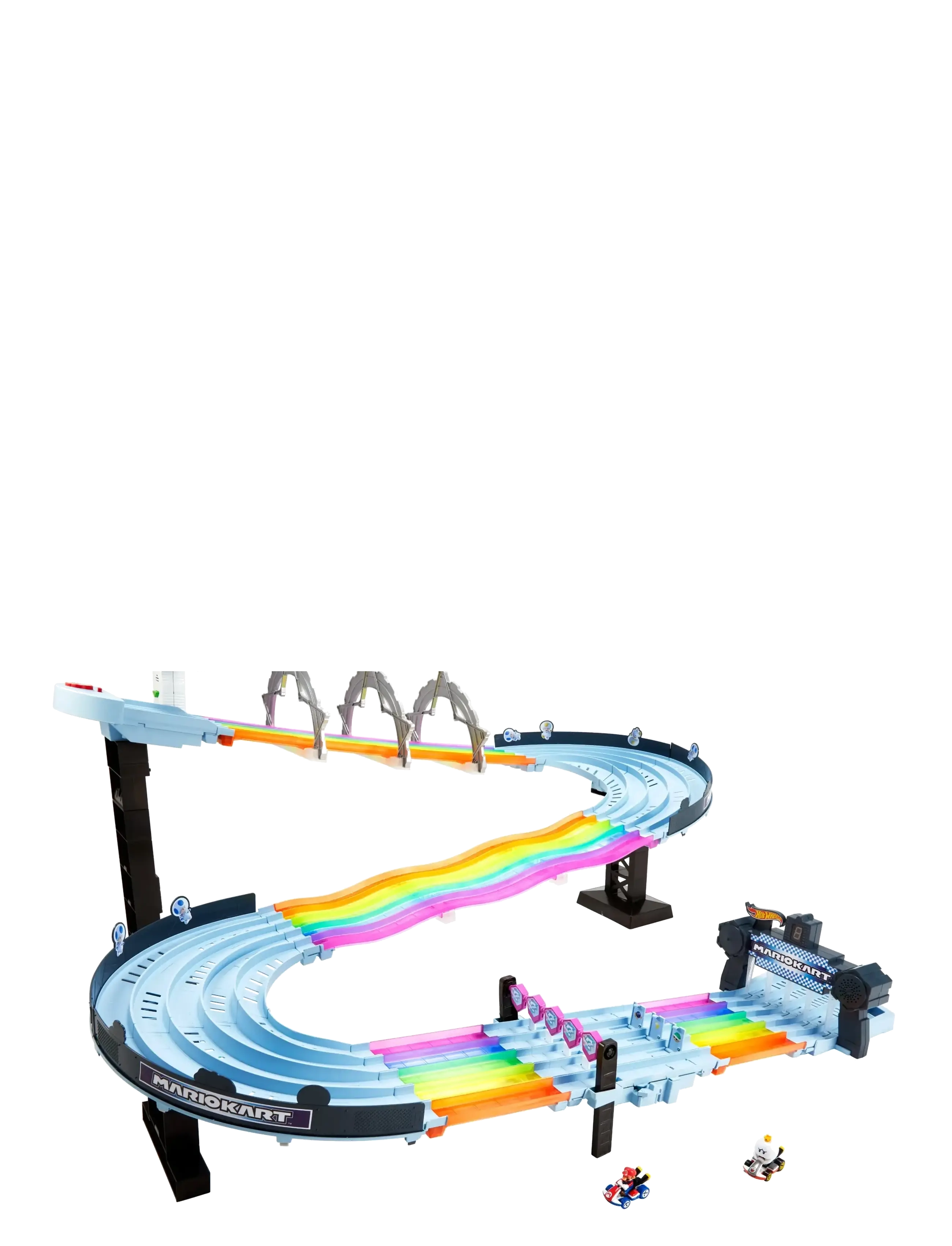 Hot Wheels - Mario Kart Rainbow Road Raceway Set with 2 1:64 Scale Vehicles - racerbaner - multi color - 3