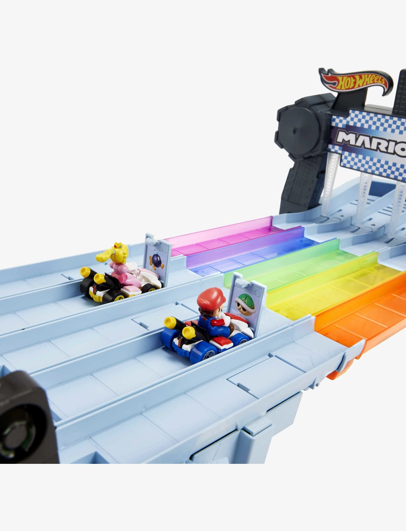 Hot Wheels - Mario Kart Rainbow Road Raceway Set with 2 1:64 Scale Vehicles - racerbaner - multi color - 4