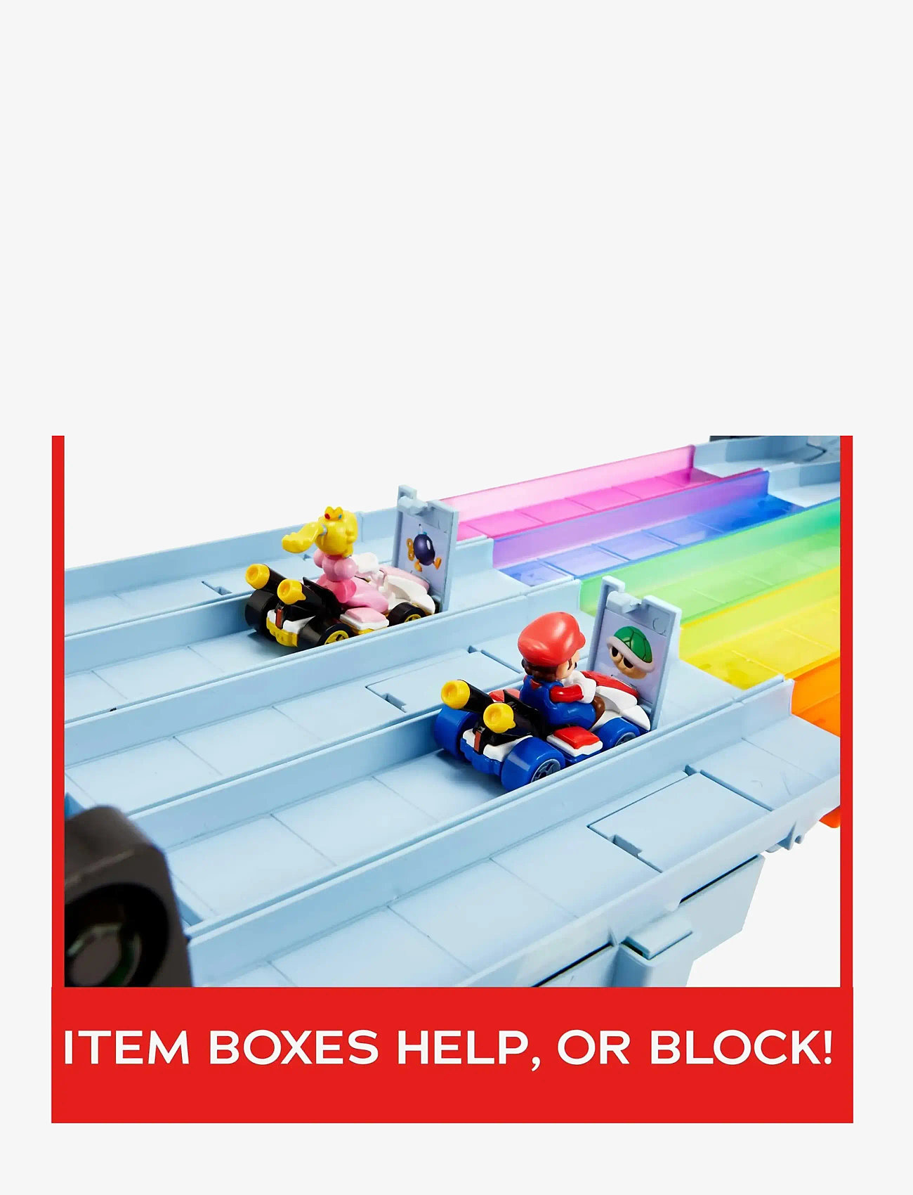 Hot Wheels Mario Kart Rainbow Road Raceway Set With 2 1:64 Scale
