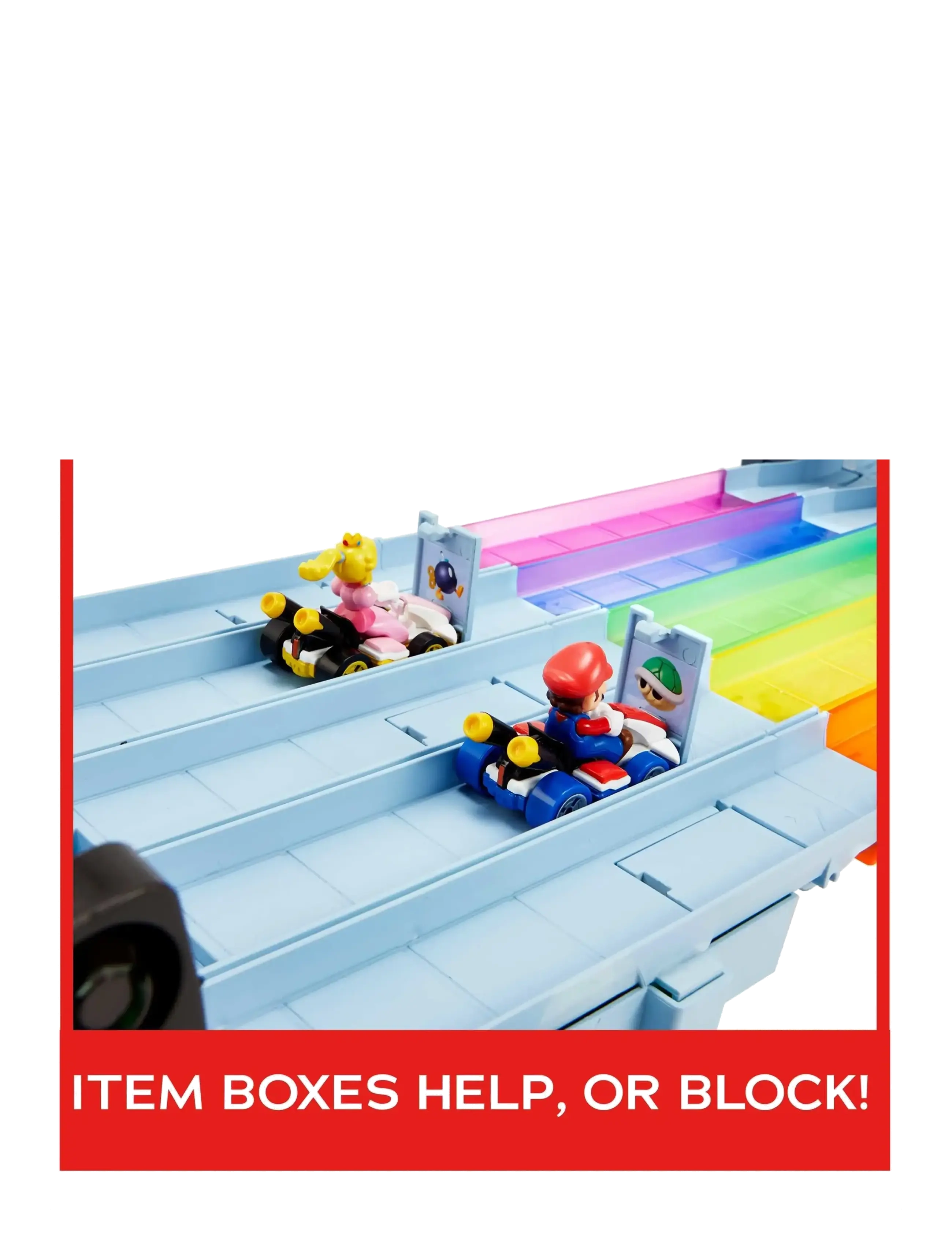 Hot Wheels Mario Kart Rainbow Road Raceway Set With 2 1:64 Scale