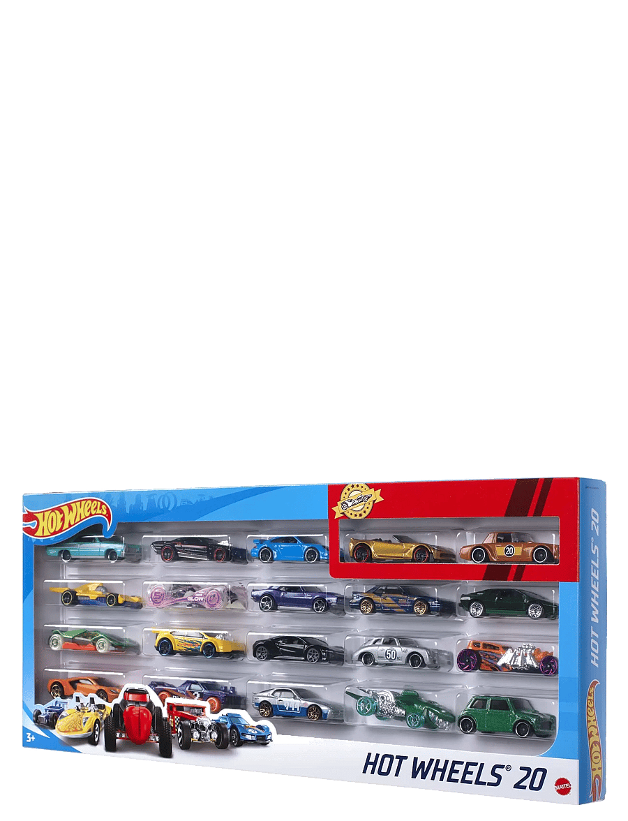 Hot Wheels - 20-Car Pack, 20 1:64 Scale Toy Vehicles for Kids 3 Years & Older - toy cars - multi color - 0