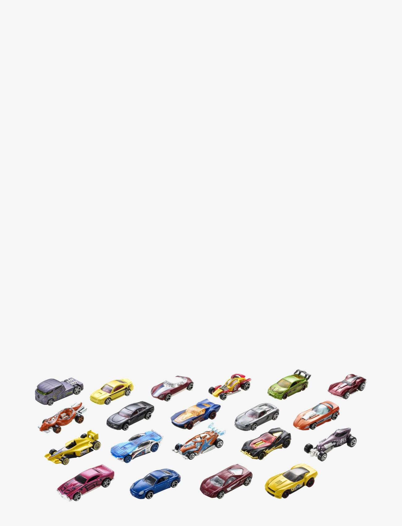 Hot Wheels - 20-Car Pack, 20 1:64 Scale Toy Vehicles for Kids 3 Years & Older - legetøjsbiler - multi color - 2