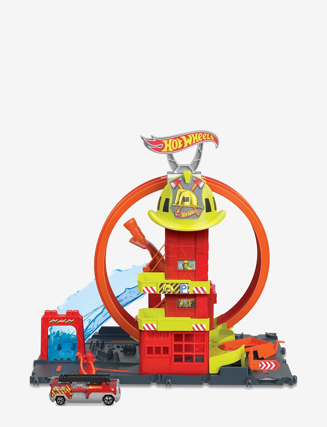 Hot Wheels - City Super Loop Fire Station - autoradat - multi color - 1