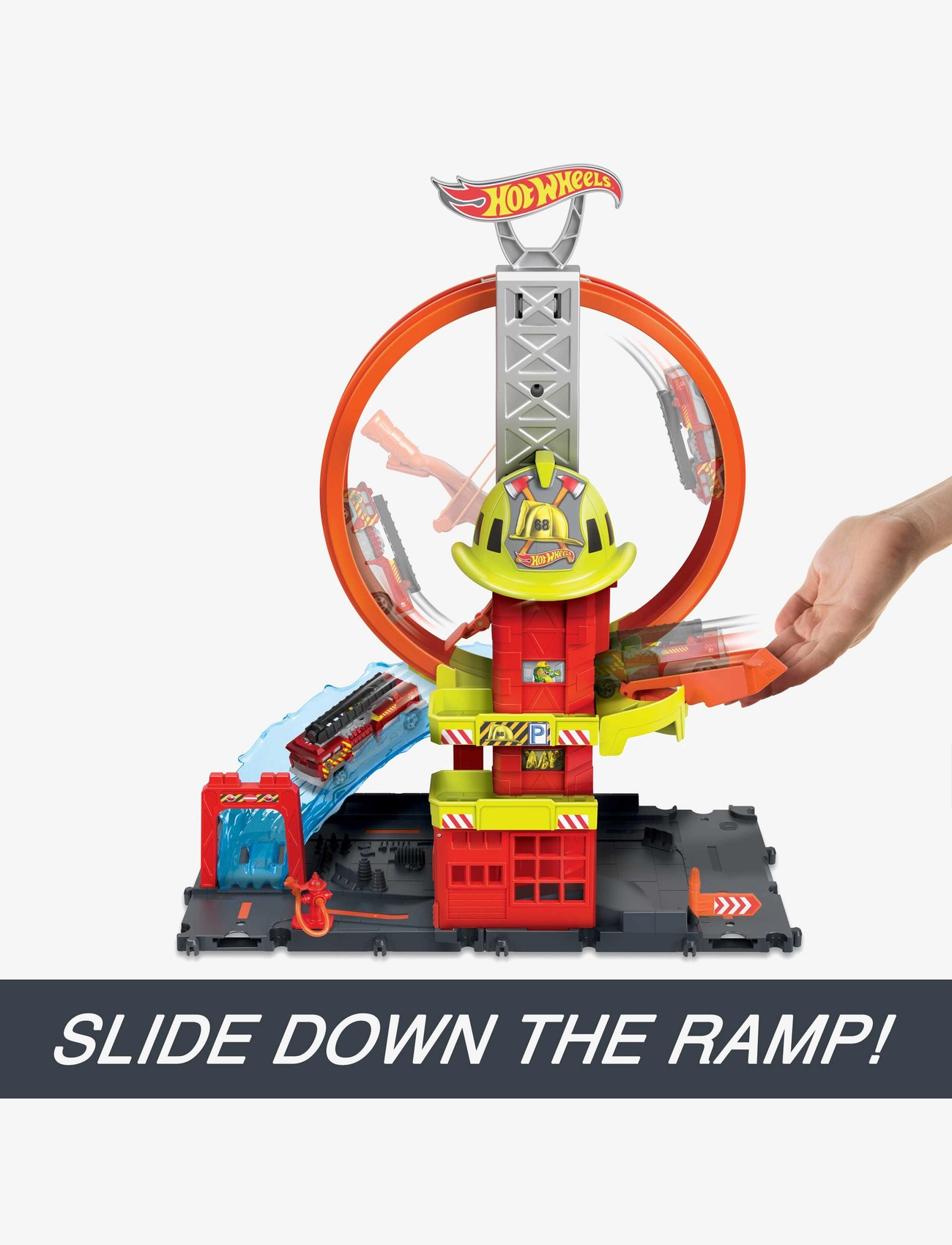 Hot Wheels - City Super Loop Fire Station - multi color - 3