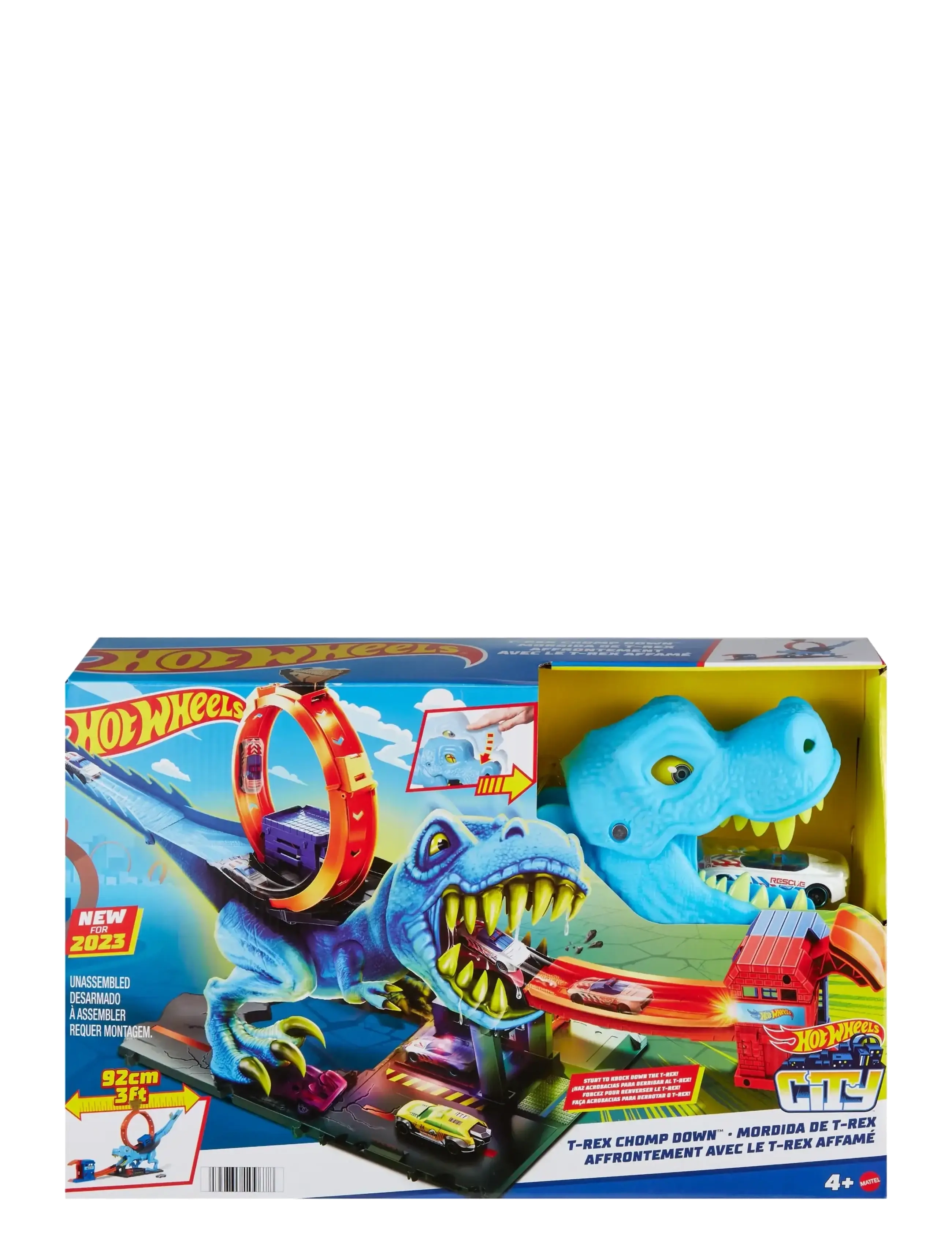 Hot Wheels City T-Rex Loop And Stunt Playset, Track Set With 1 Toy Car, Børn, Race Tracks, Multi/mønstret, Str: ONE SIZE