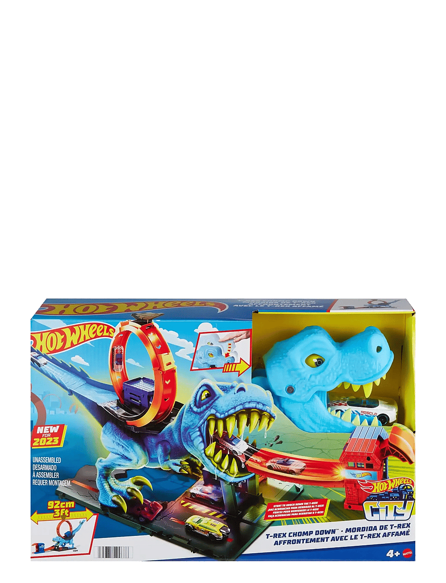 Hot Wheels - City T-Rex Loop and Stunt Playset, Track Set with 1 Toy Car - keppnisbrautir - multi color - 0