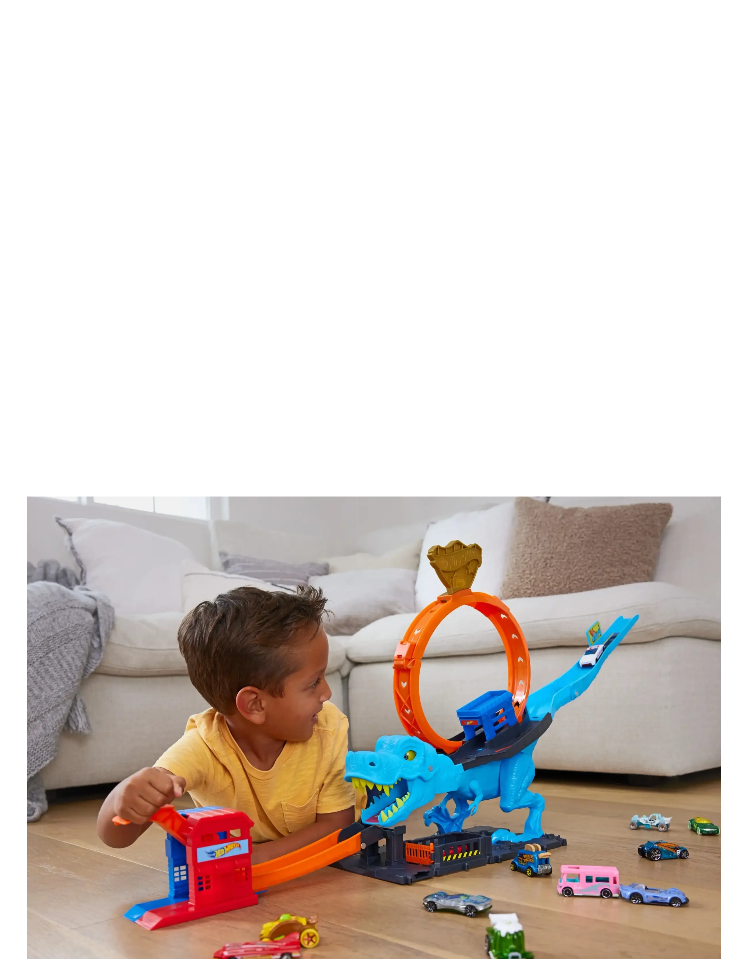 Hot Wheels - City T-Rex Loop and Stunt Playset, Track Set with 1 Toy Car - race tracks - multi color - 1