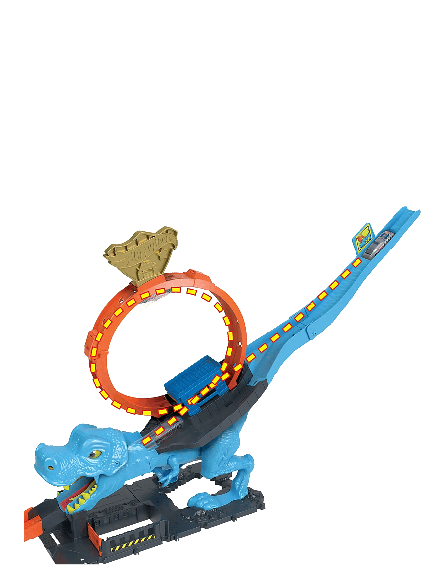 Hot Wheels - City T-Rex Loop and Stunt Playset, Track Set with 1 Toy Car - keppnisbrautir - multi color - 3