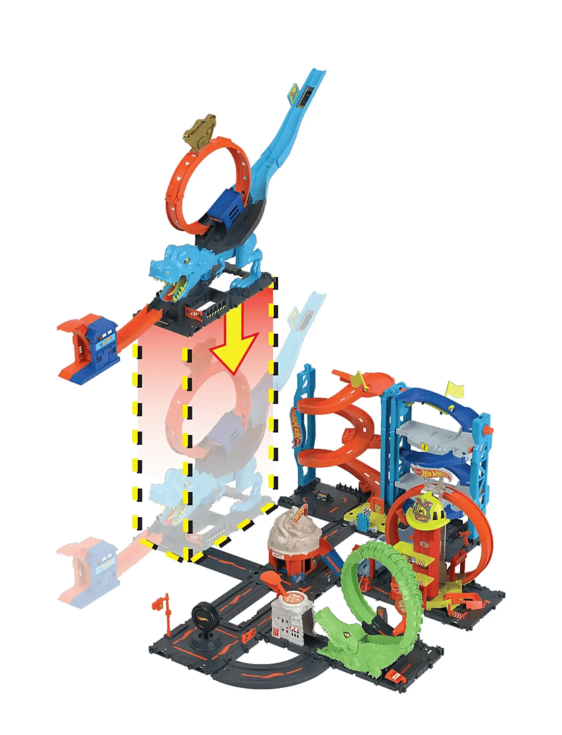 Hot Wheels - City T-Rex Loop and Stunt Playset, Track Set with 1 Toy Car - võistlusrajad - multi color - 4