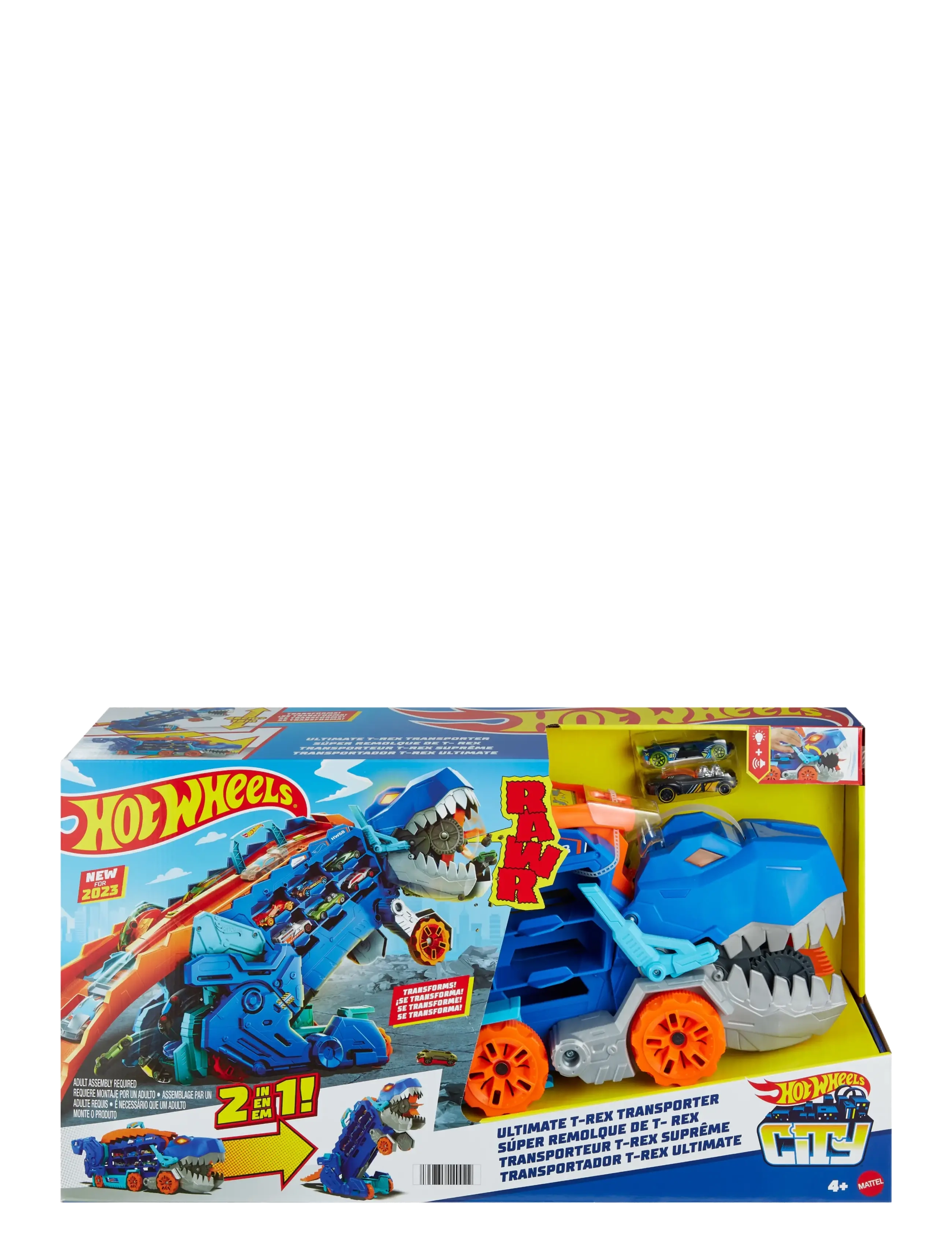 Hot Wheels - HW City Ultimate T-Rex Transporter - toy cars - multi color - 3