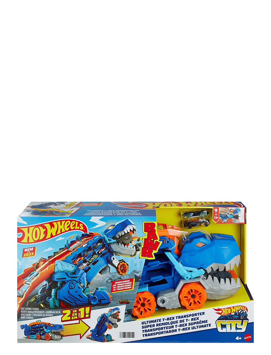 Hot Wheels - HW City Ultimate T-Rex Transporter - legetøjsbiler - multi color - 3