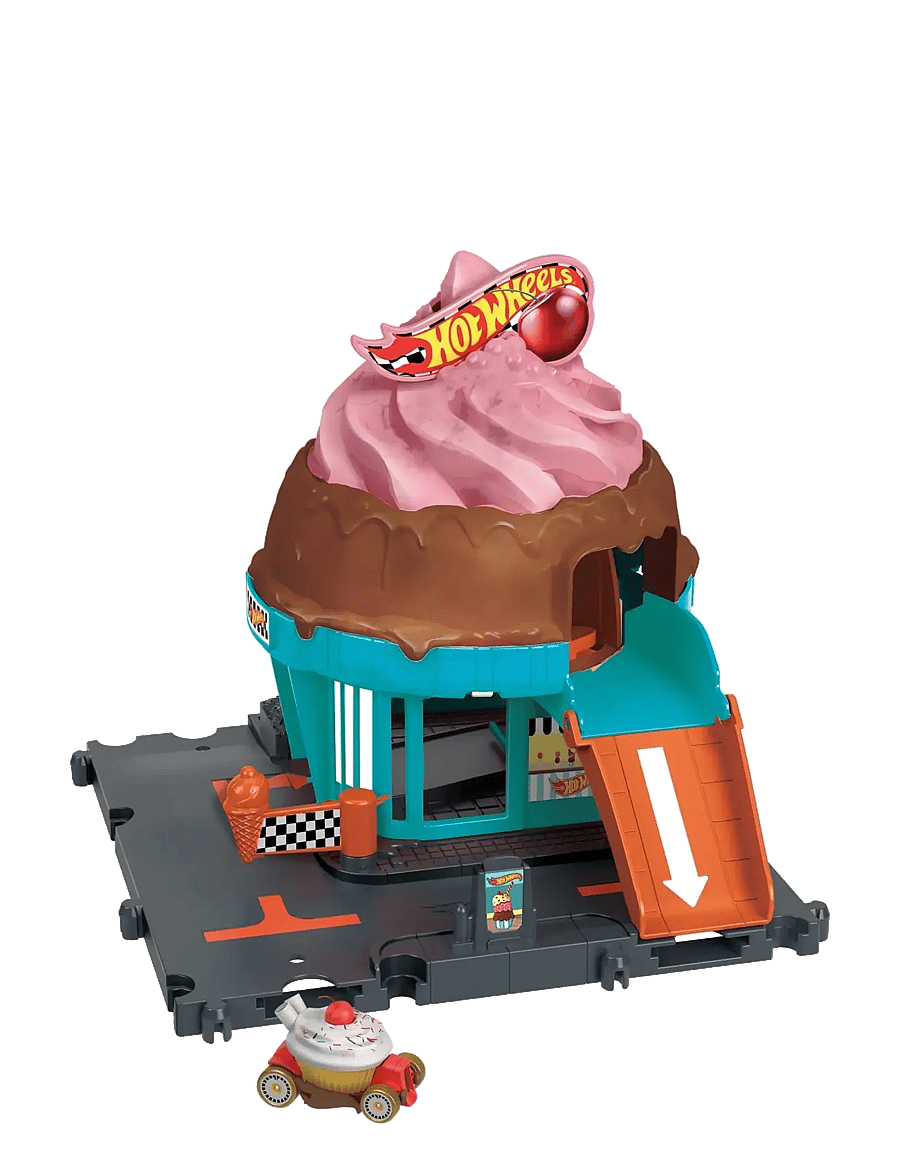 Hot Wheels - City Downtown Ice Cream Swirl Playset from the series “Let’s Race” with 1 Toy Car - spiel-sets - multicolor - 1