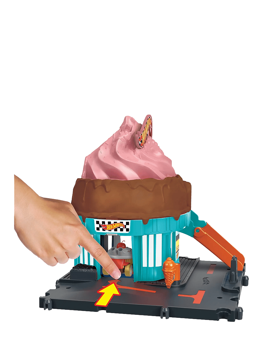 Hot Wheels - City Downtown Ice Cream Swirl Playset from the series “Let’s Race” with 1 Toy Car - spiel-sets - multicolor - 2