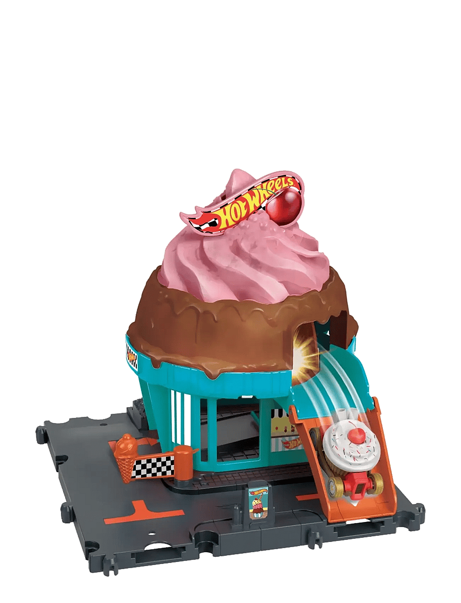 Hot Wheels - City Downtown Ice Cream Swirl Playset from the series “Let’s Race” with 1 Toy Car - spiel-sets - multicolor - 4