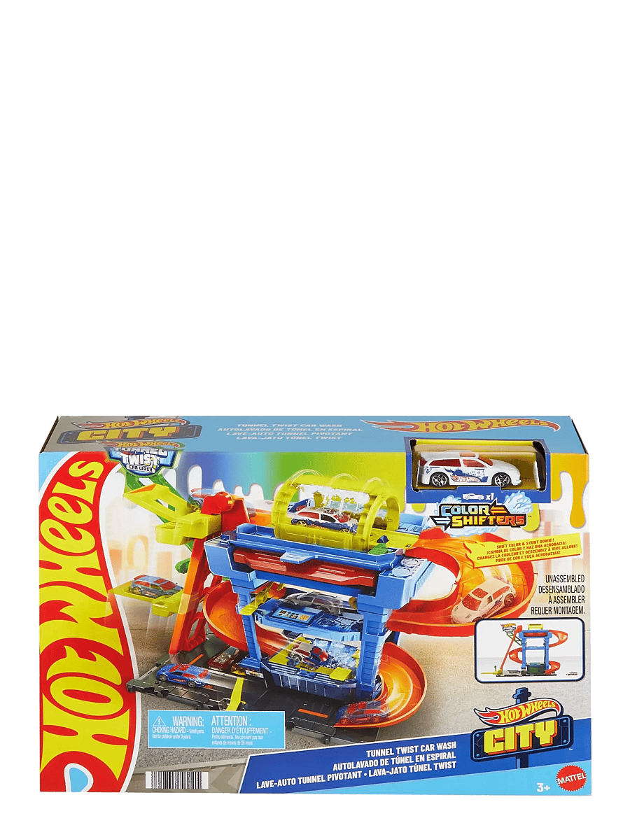 Hot Wheels - City Tunnel Twist Car Wash & Color Shifters Vehicle in 1:64 Scale - sõidukite garaažid - multicolor - 0