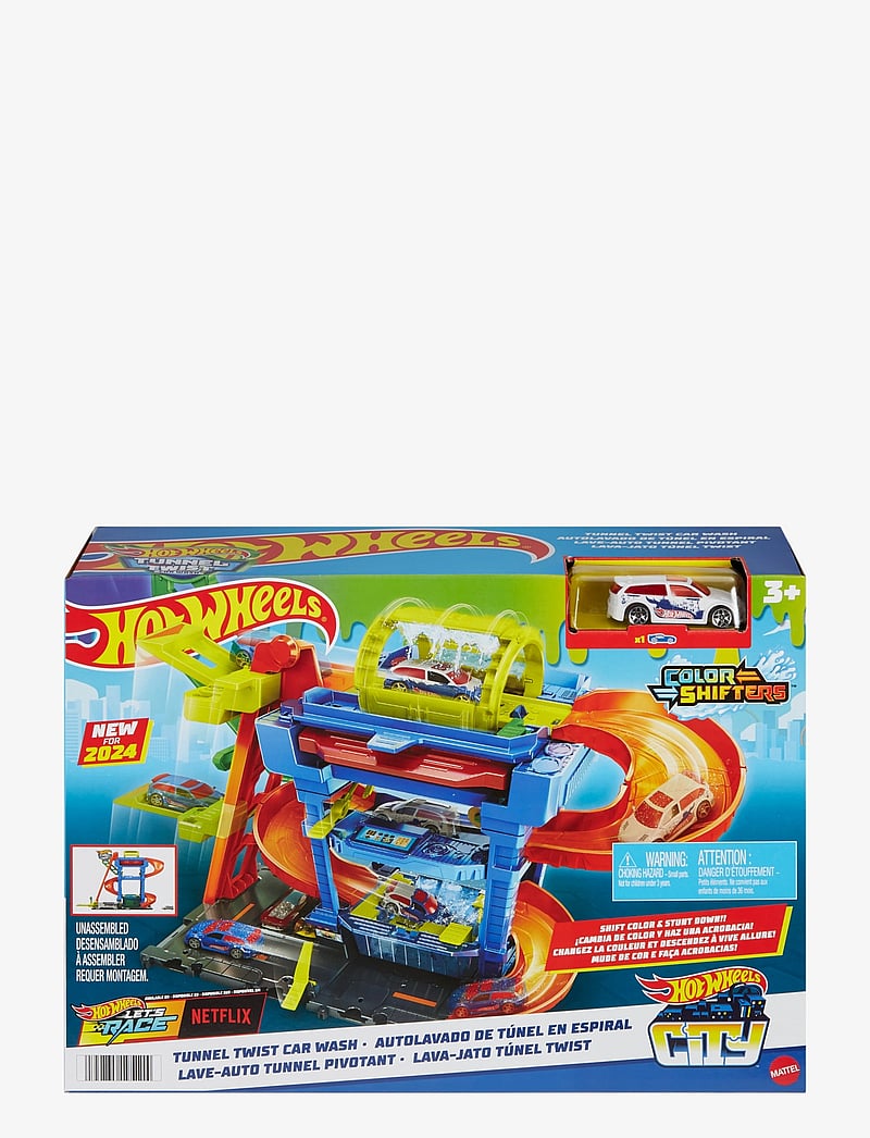 Hot Wheels - City Tunnel Twist Car Wash & Color Shifters Vehicle in 1:64 Scale - sõidukite garaažid - multicolor - 2