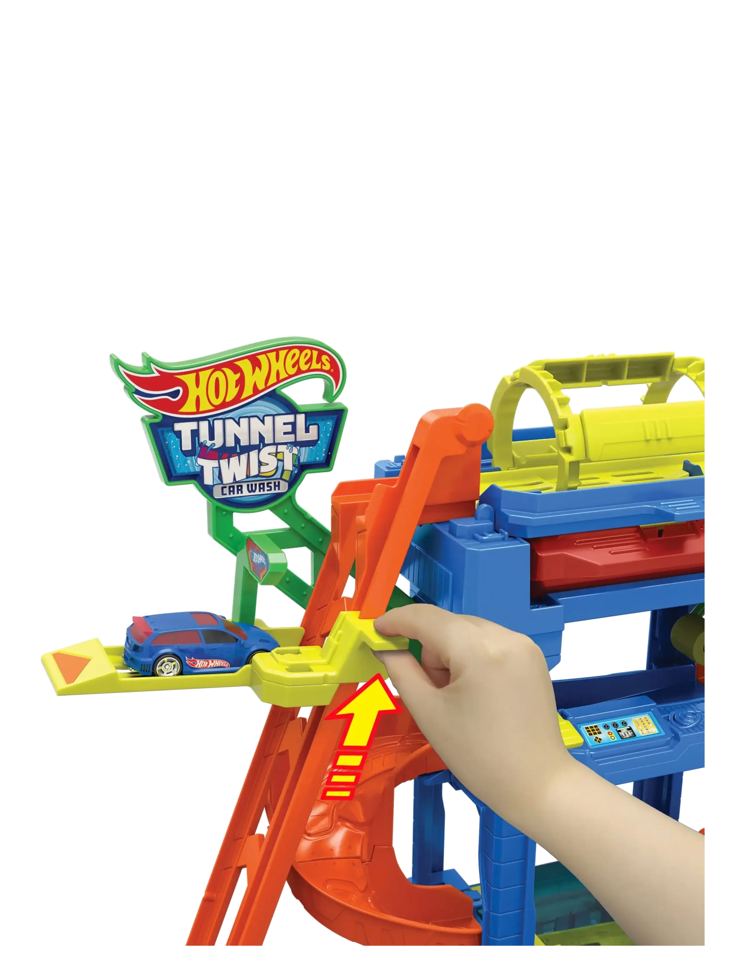 Hot Wheels - City Tunnel Twist Car Wash & Color Shifters Vehicle in 1:64 Scale - legetøjsgarager - multicolor - 1