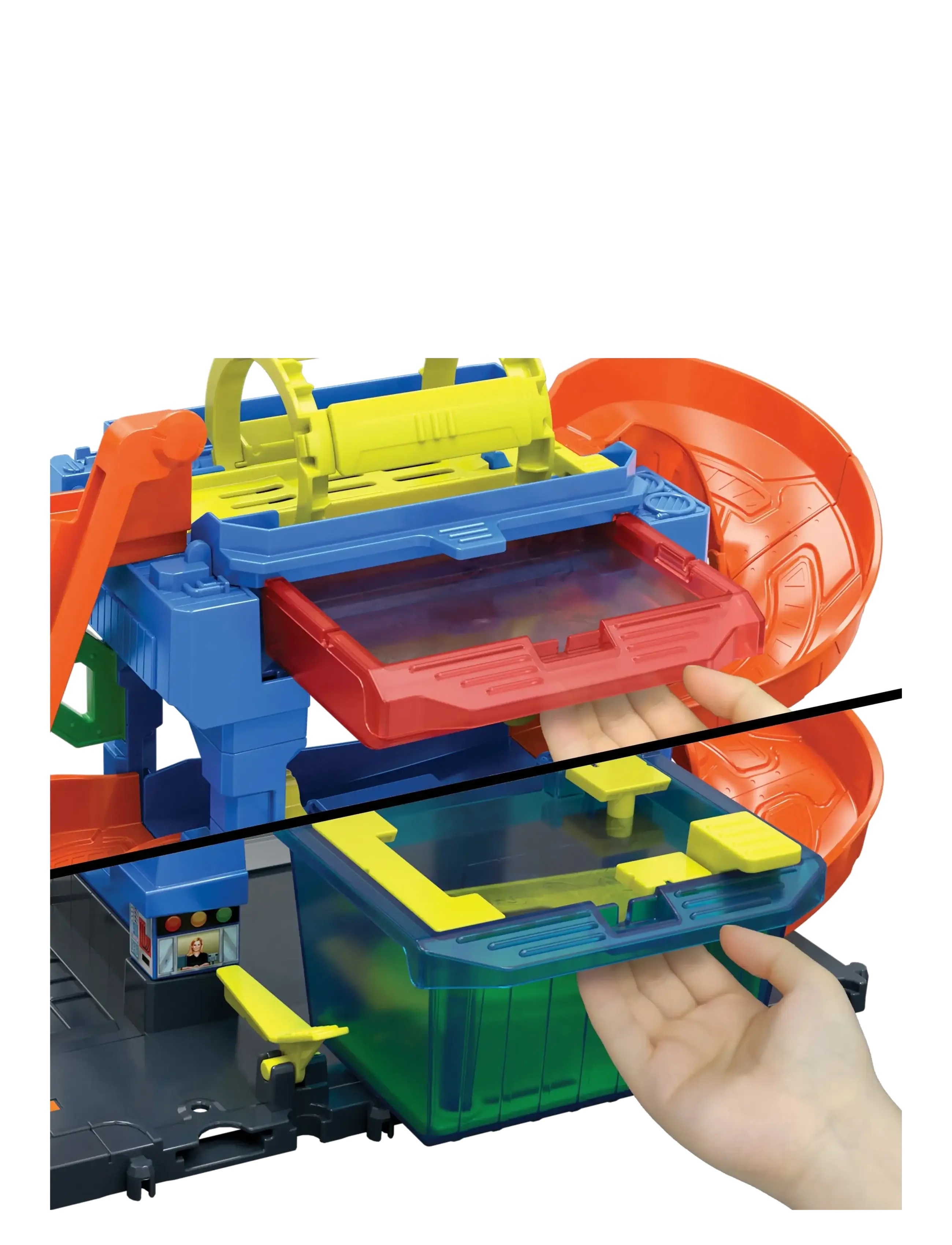 Hot Wheels - City Tunnel Twist Car Wash & Color Shifters Vehicle in 1:64 Scale - legetøjsgarager - multicolor - 2