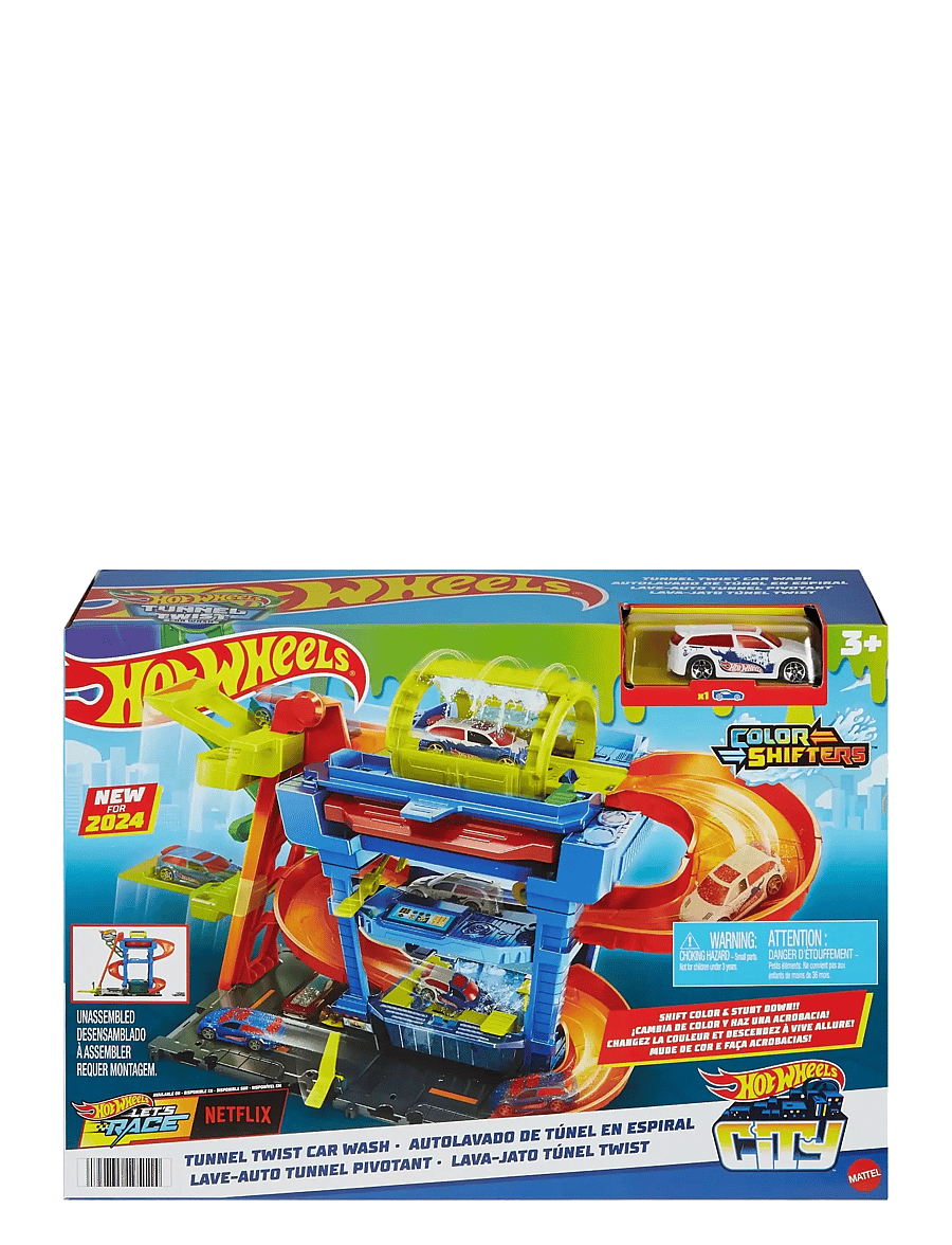 Hot Wheels - City Tunnel Twist Car Wash & Color Shifters Vehicle in 1:64 Scale - sõidukite garaažid - multicolor - 4