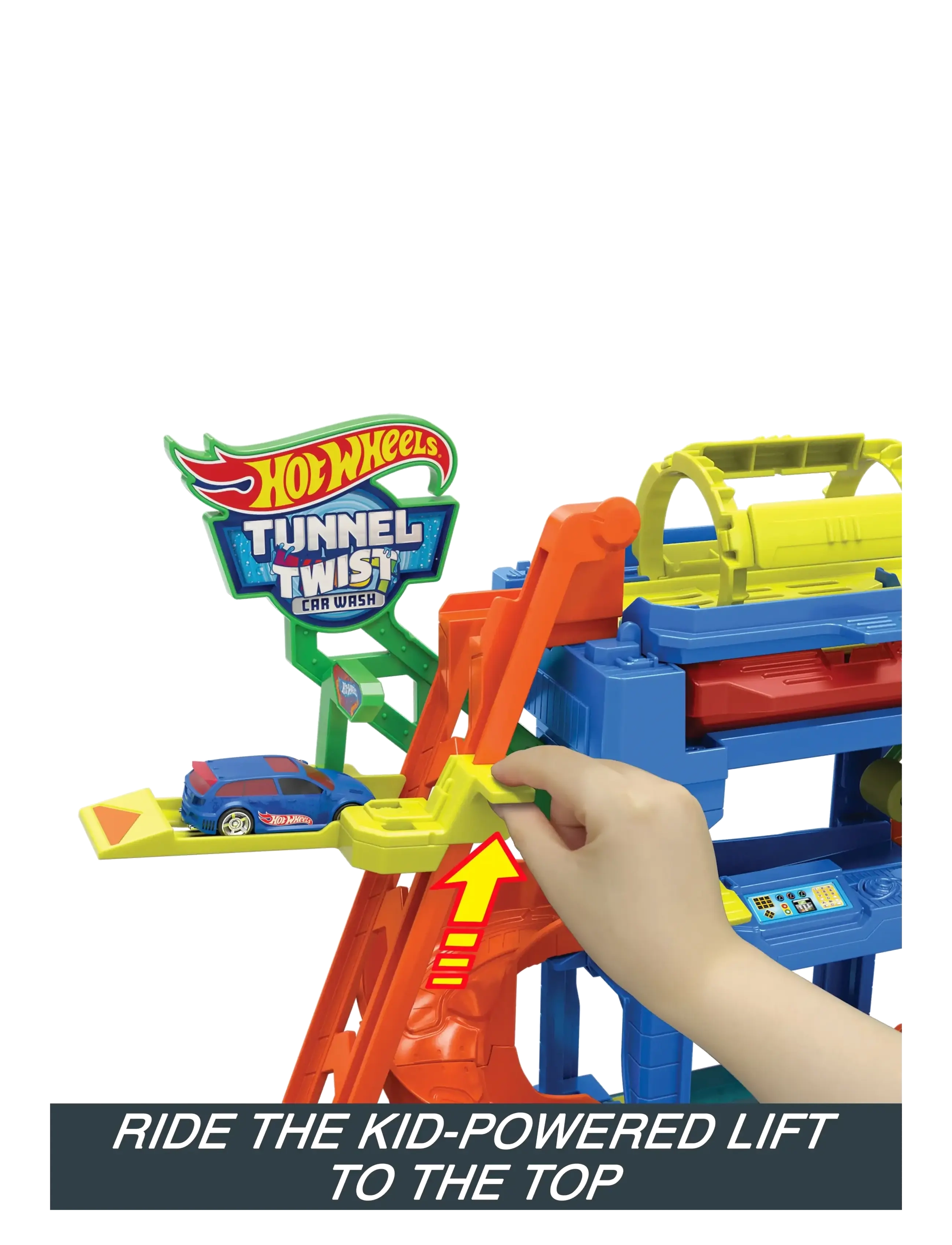 Hot Wheels - City Tunnel Twist Car Wash & Color Shifters Vehicle in 1:64 Scale - legetøjsgarager - multicolor - 5