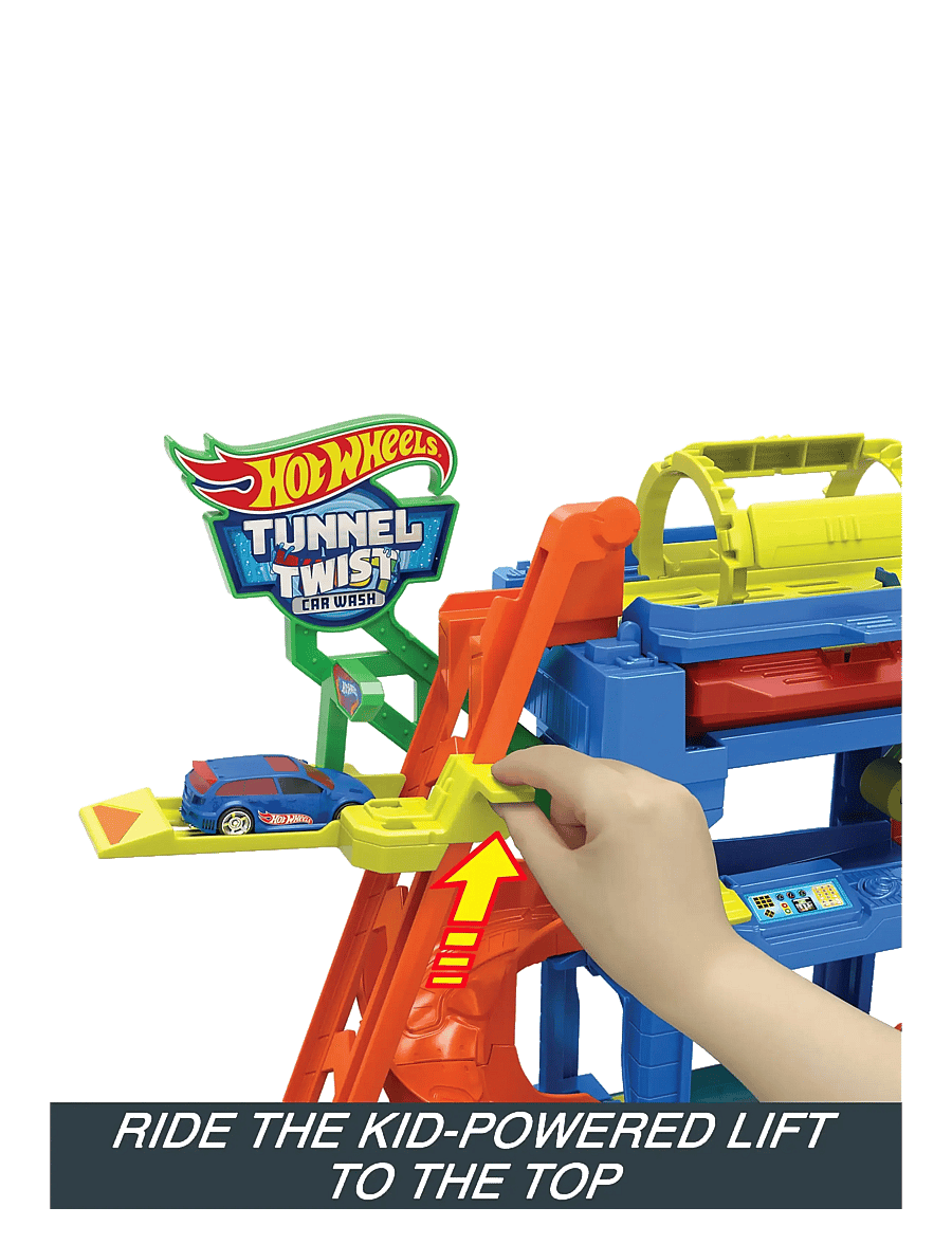 Hot Wheels - City Tunnel Twist Car Wash & Color Shifters Vehicle in 1:64 Scale - sõidukite garaažid - multicolor - 5
