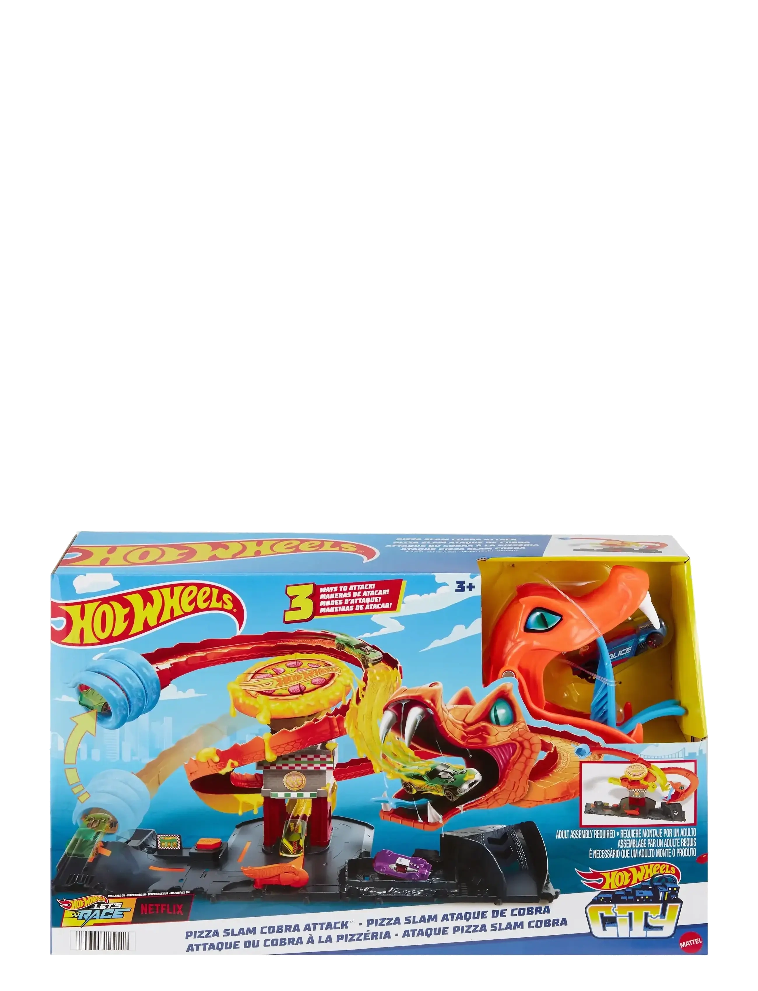 Hot Wheels - HW City Pizza Slam Cobra Attack - race tracks - multicolor - 1