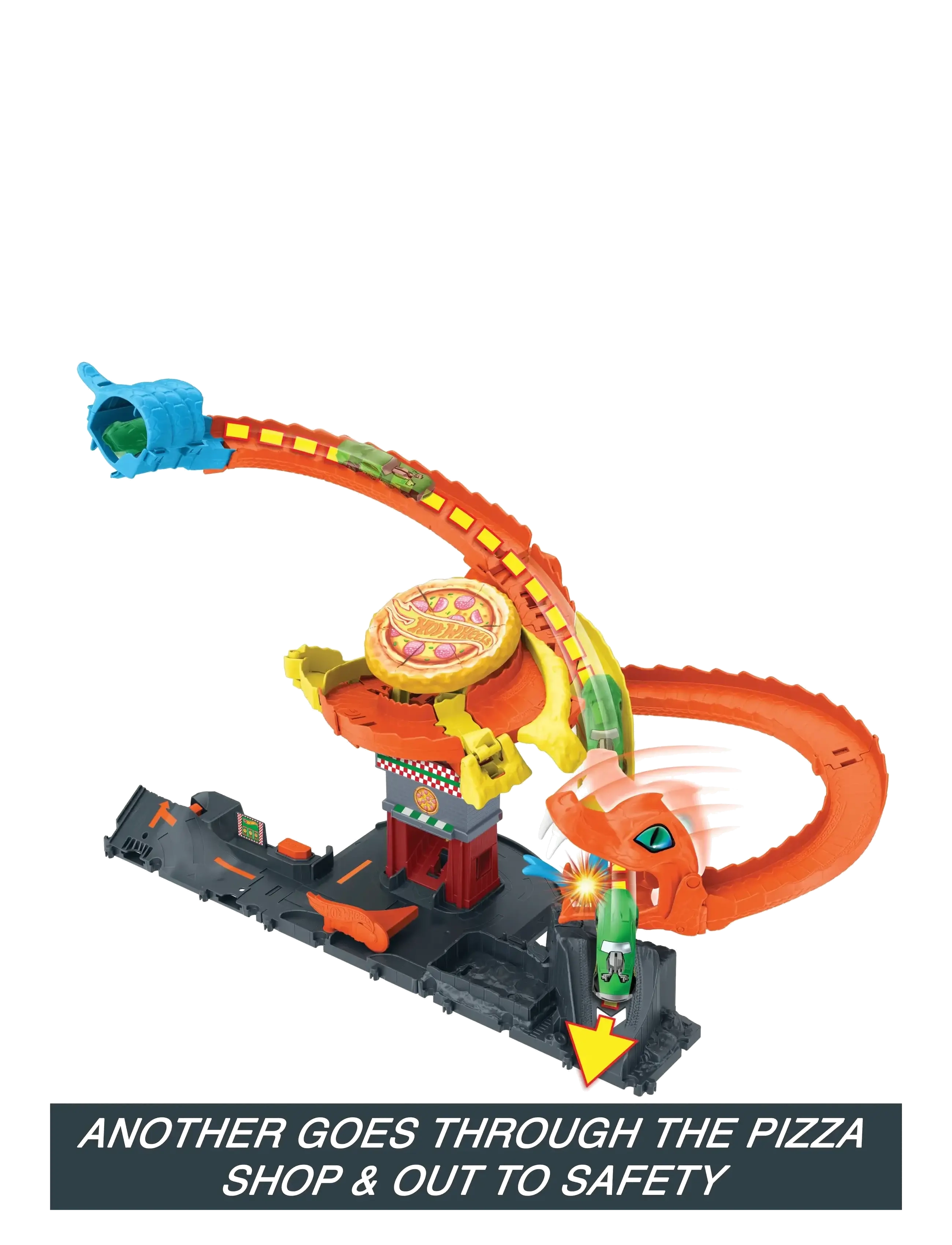 Hot Wheels - HW City Pizza Slam Cobra Attack - race tracks - multicolor - 4