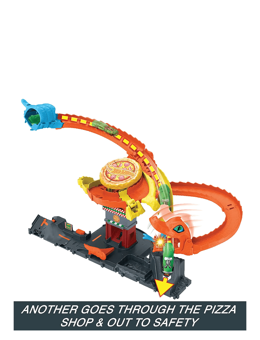 Hot Wheels - HW City Pizza Slam Cobra Attack - race tracks - multicolor - 4