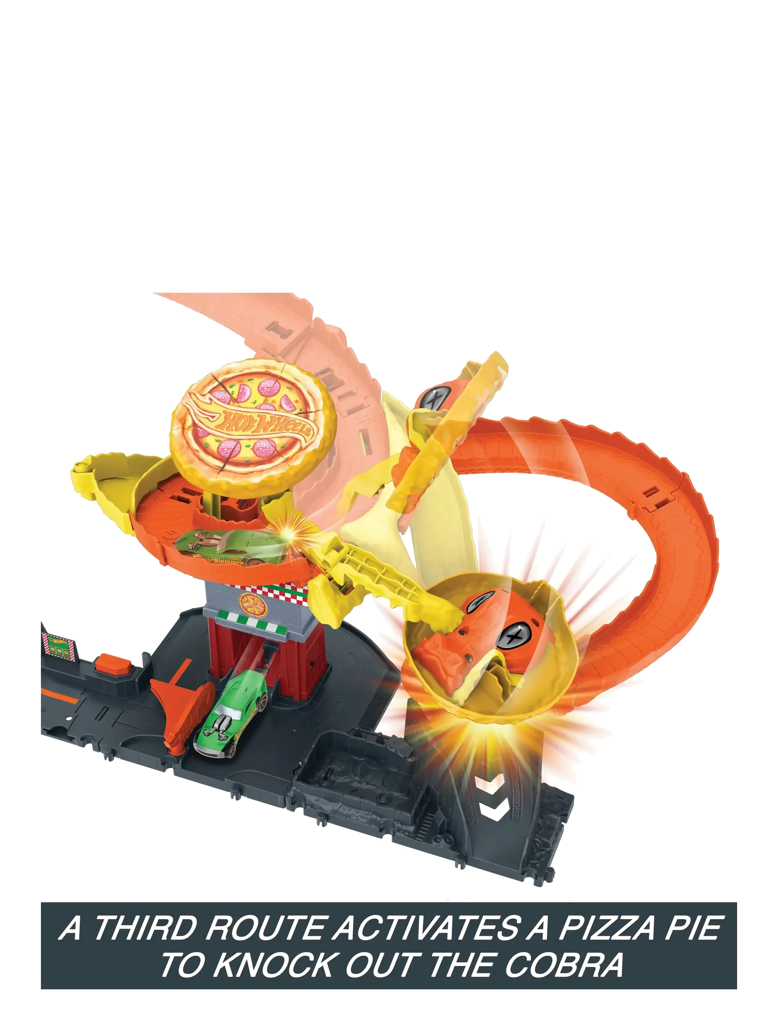 Hot Wheels - HW City Pizza Slam Cobra Attack - race tracks - multicolor - 5