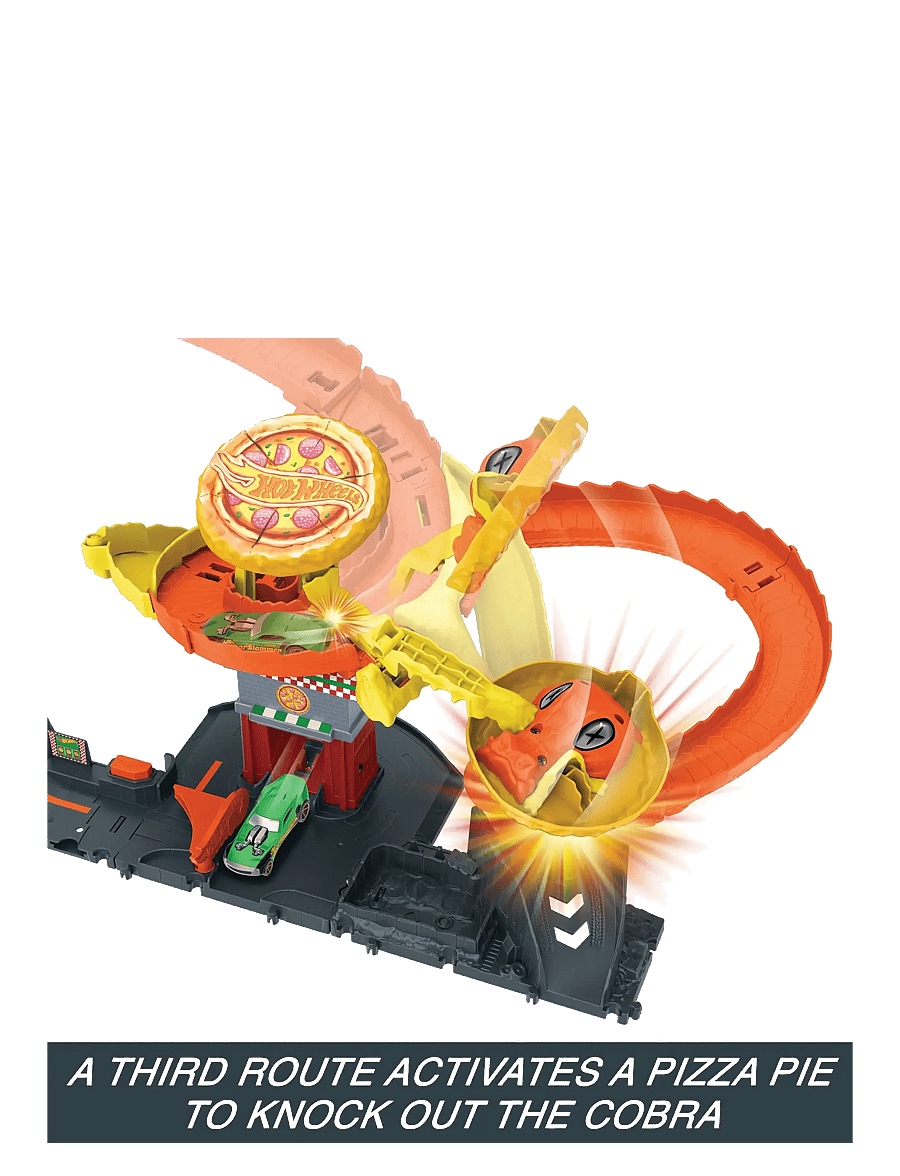 Hot Wheels - HW City Pizza Slam Cobra Attack - race tracks - multicolor - 5