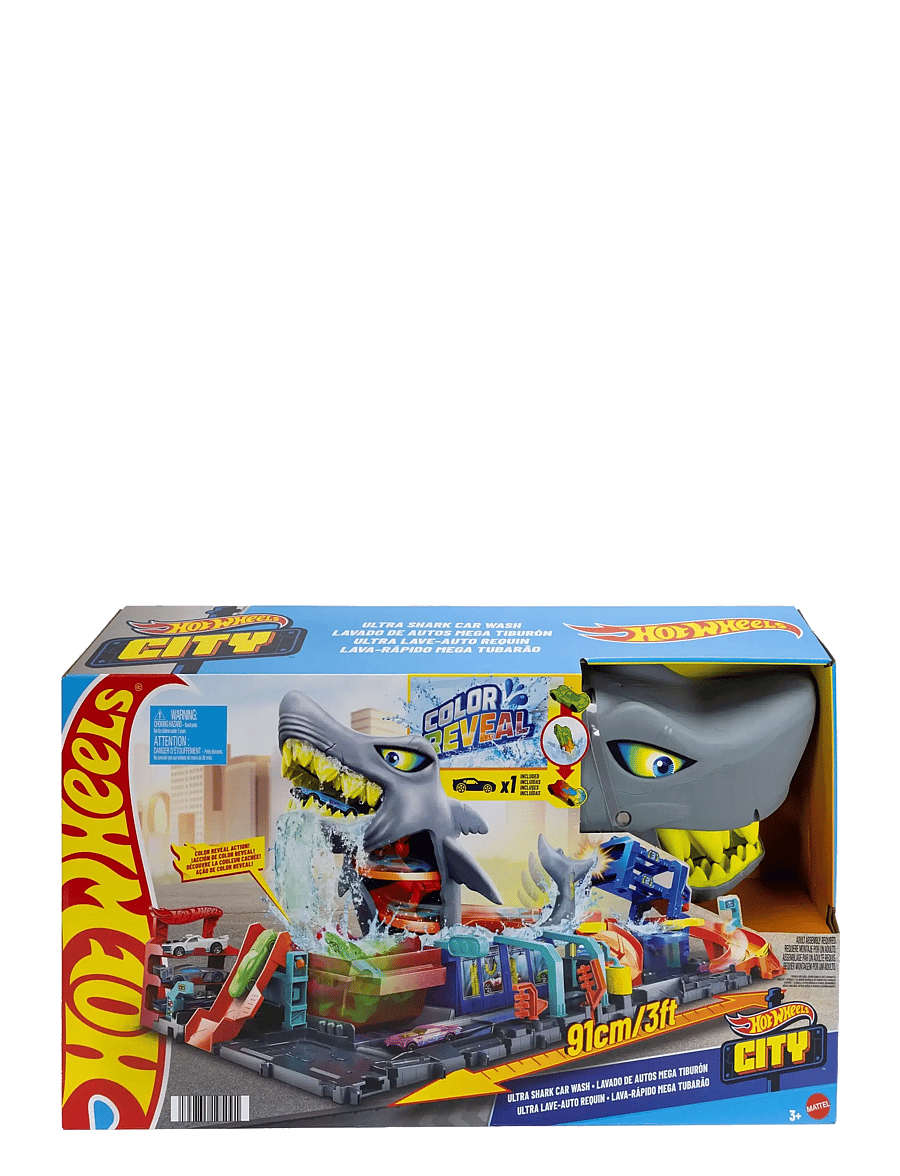 Hot Wheels - City Ultra Shark Car Wash with Color Reveal Toy Car Featured in “Let’s Race” - mängukomplektid - multicolor - 2