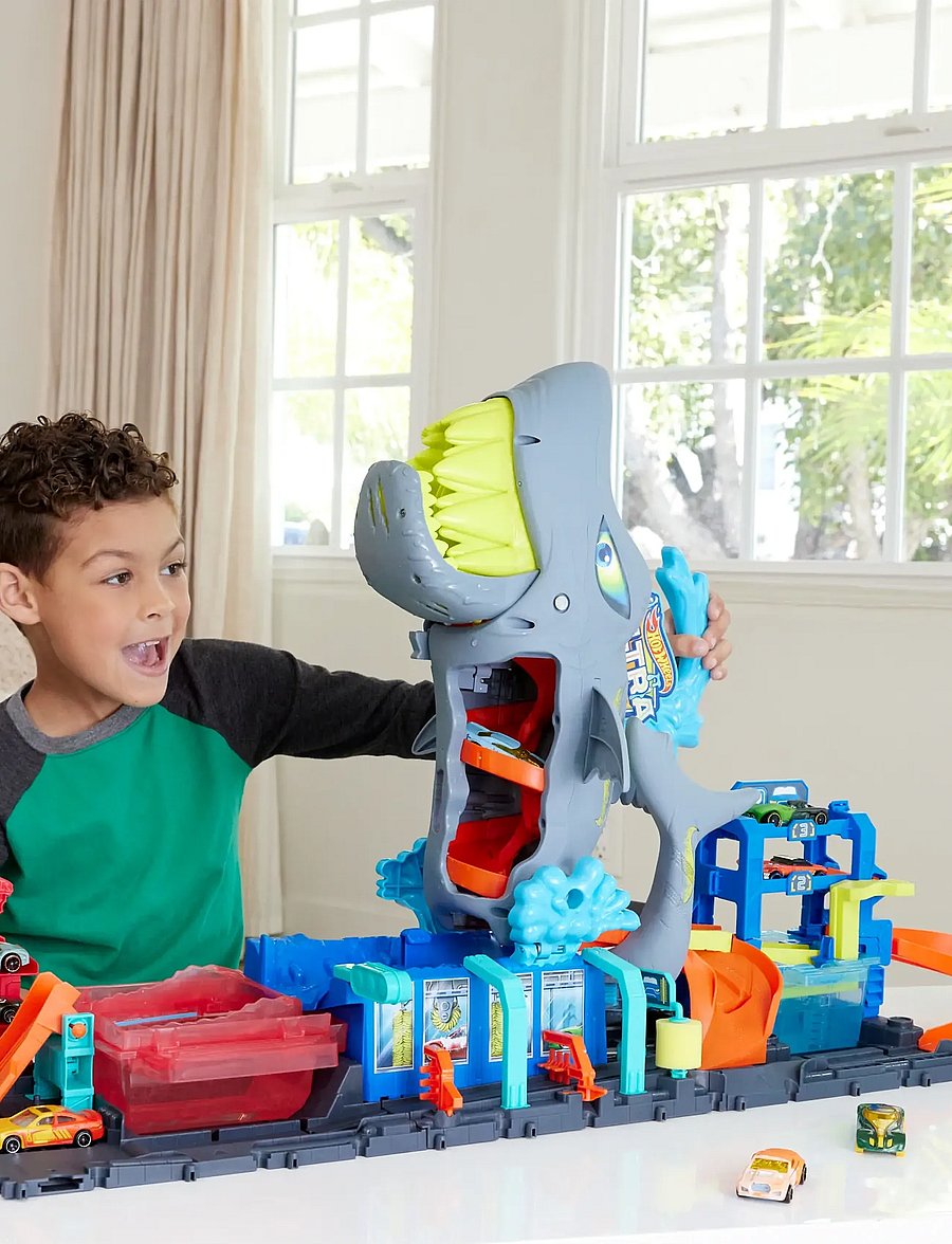 Hot Wheels - City Ultra Shark Car Wash with Color Reveal Toy Car Featured in “Let’s Race” - mängukomplektid - multicolor - 0