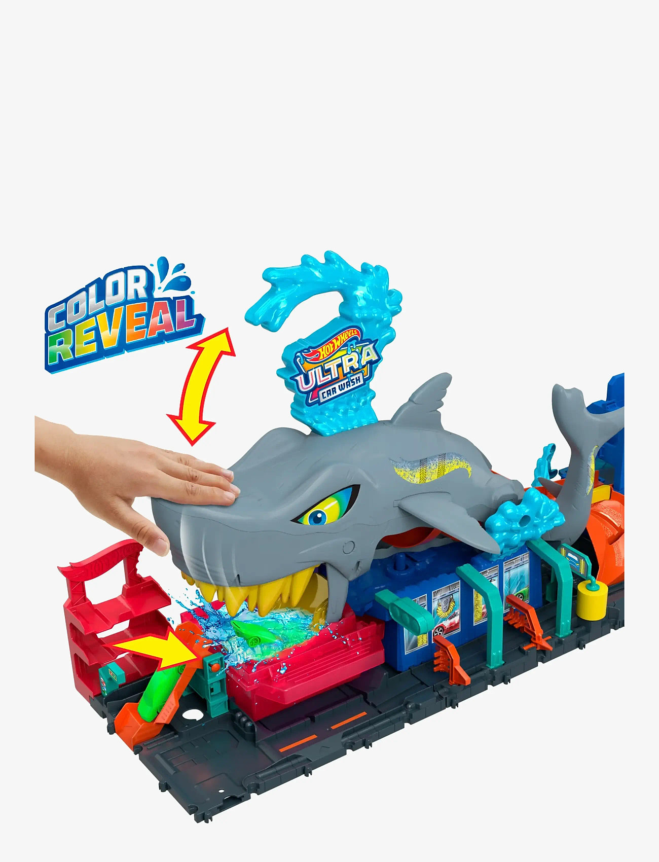 Hot Wheels - HW City Ultra Shark Car Wash - lekset - multicolor - 3