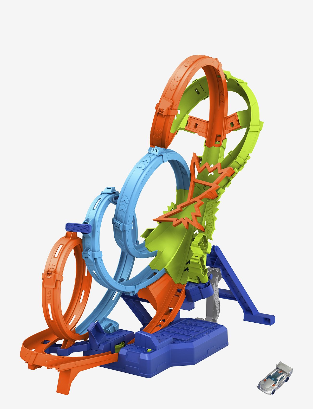Hot Wheels - Action 4-Loop Crash Out Track Set with Motorized Booster & 1:64 Scale Toy Car - multicolor - 1