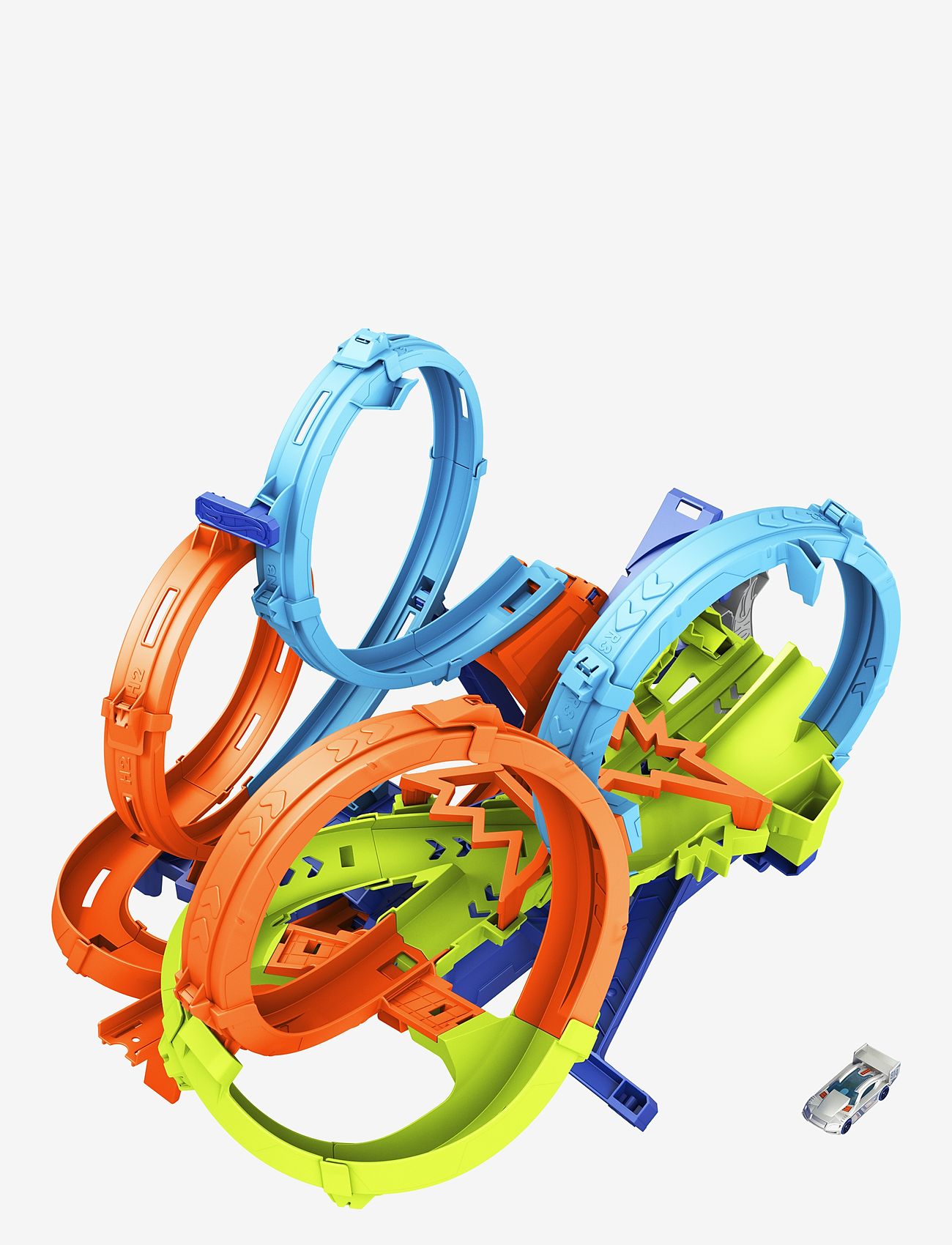Hot Wheels - Action 4-Loop Crash Out Track Set with Motorized Booster & 1:64 Scale Toy Car - multicolor - 3