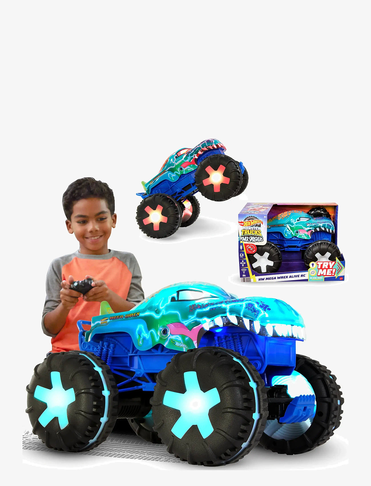 Hot Wheels - HWMT RC 1:15 Mega Wrex - fjernstyret legetøj - multicolor - 1