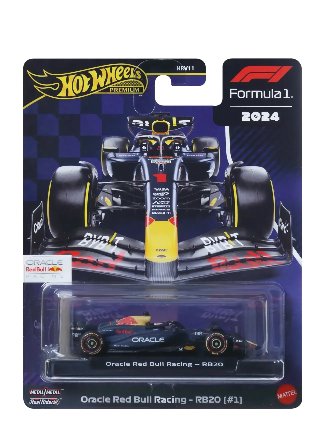 Hot Wheels - Premium Formula 1 Collection 1:64 Scale Die-Cast Oracle Red Bull Racing RB20 Vehicle - legetøjsbiler - multi color - 4