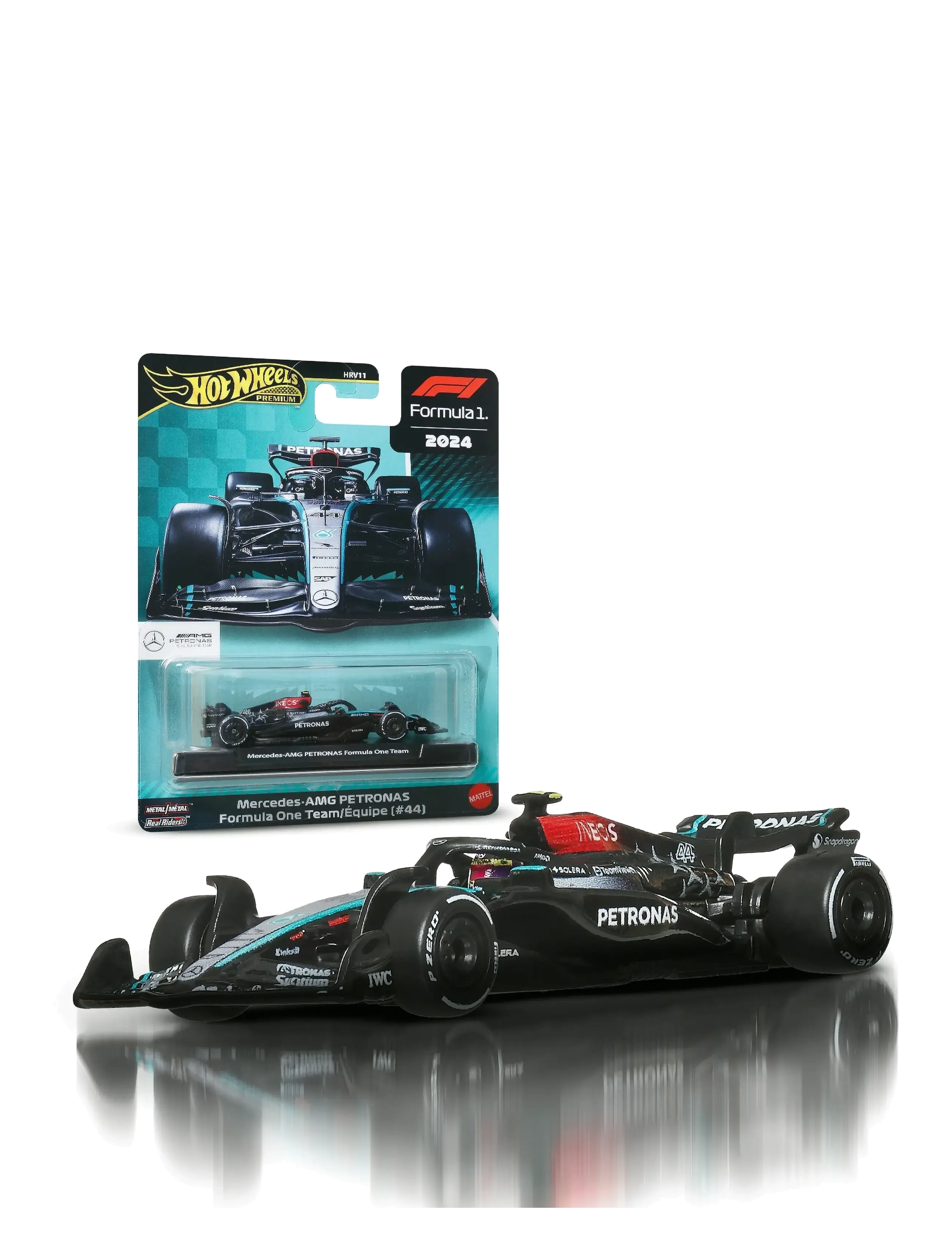 Hot Wheels Premium Formula 1 1:64 Scale Die-Cast Mercedes-AMG PETRONAS Formula One Team W15 Vehicle - Vis alt - MULTI COLOR / black