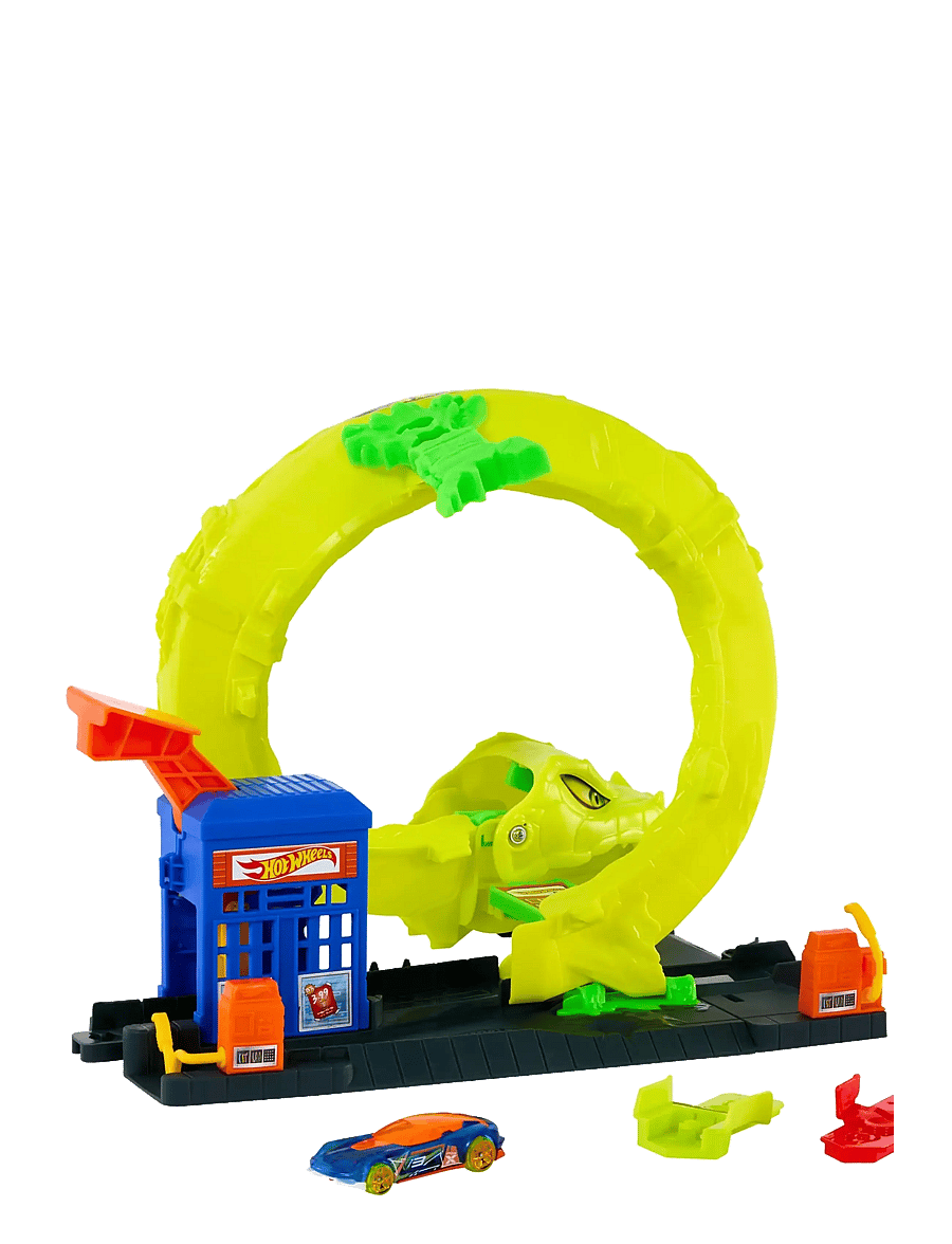 Hot Wheels - City Snake Spiral Attack Playset with 1:64 Scale Die-Cast Toy Car & Speed Snap Track - rennbahnen - multi color - 0