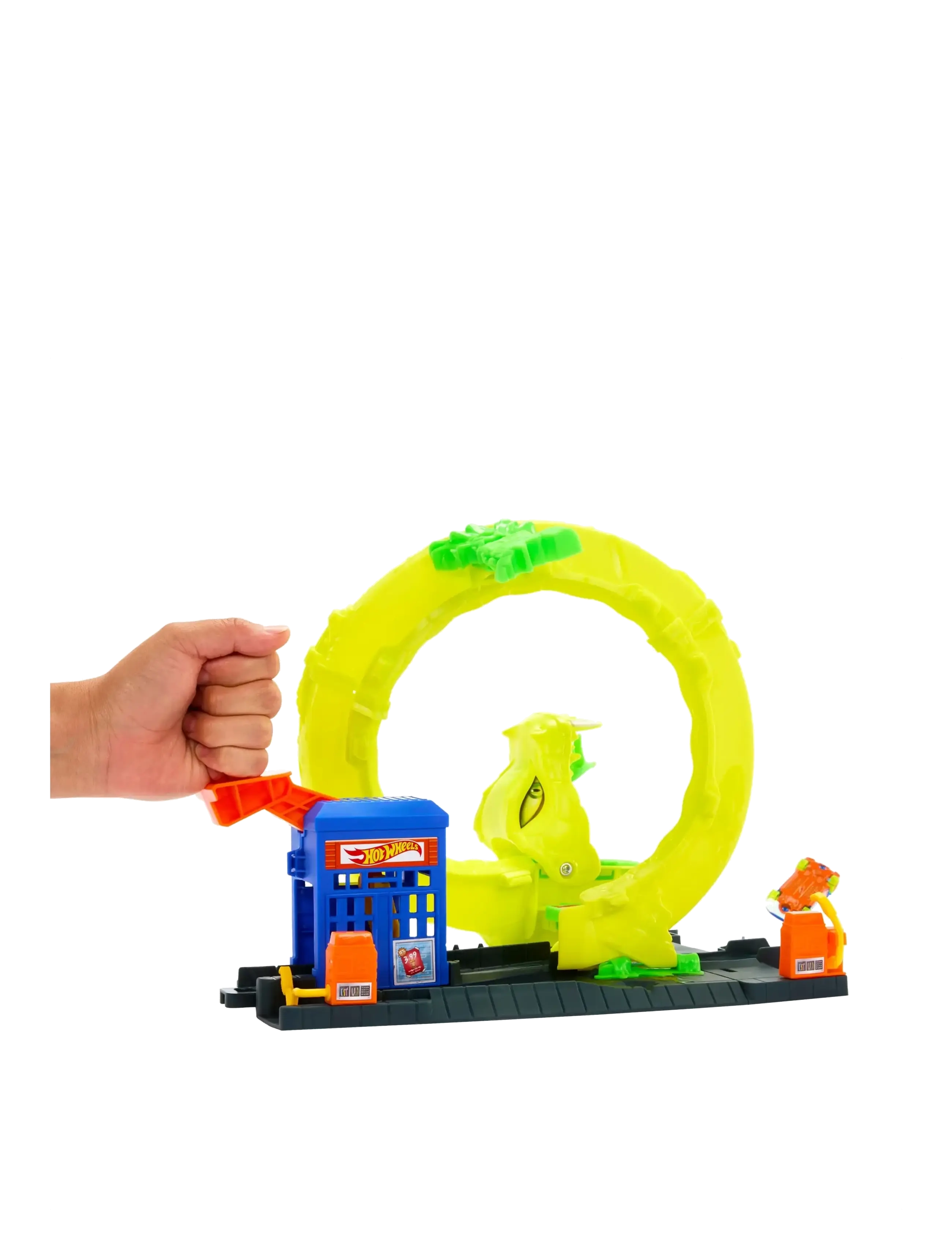 Hot Wheels - City Snake Spiral Attack Playset with 1:64 Scale Die-Cast Toy Car & Speed Snap Track - bilbanor - multi color - 1