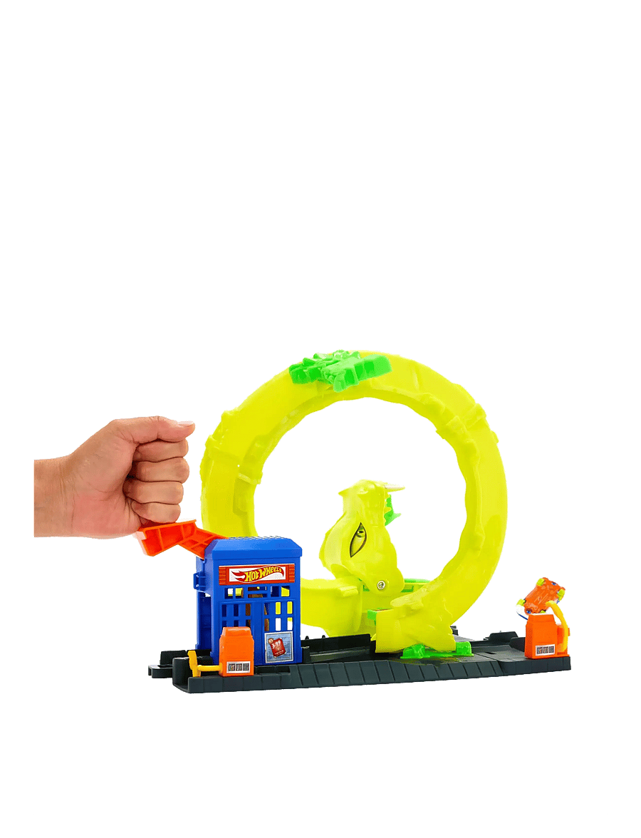 Hot Wheels - City Snake Spiral Attack Playset with 1:64 Scale Die-Cast Toy Car & Speed Snap Track - rennbahnen - multi color - 1