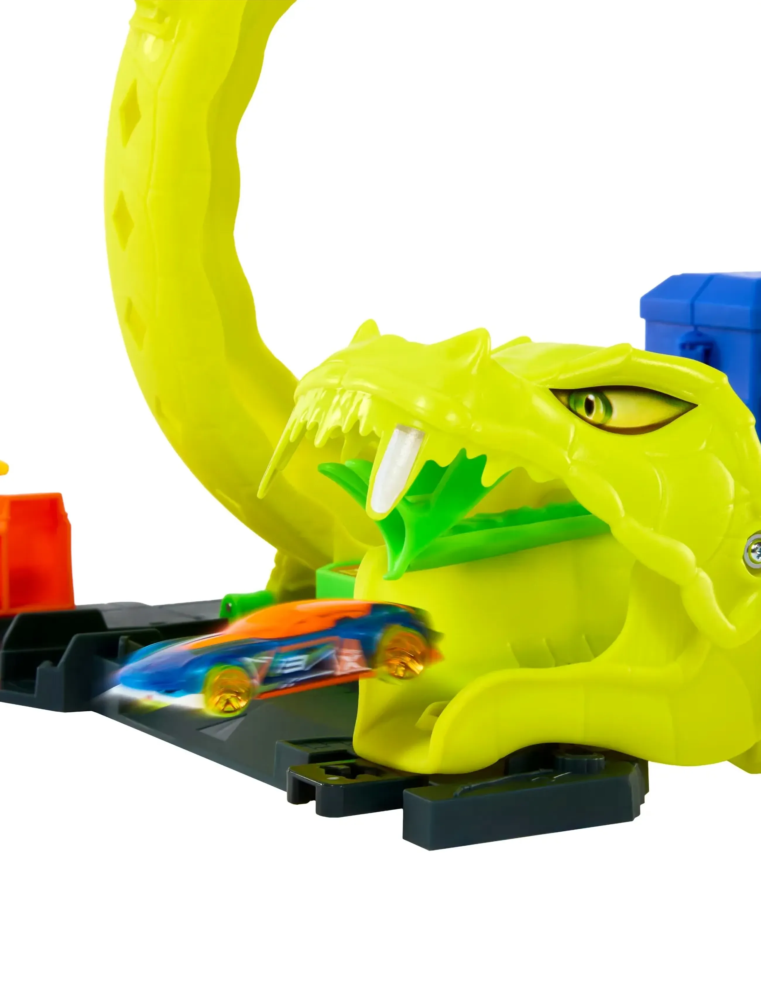 Hot Wheels - City Snake Spiral Attack Playset with 1:64 Scale Die-Cast Toy Car & Speed Snap Track - bilbanor - multi color - 5