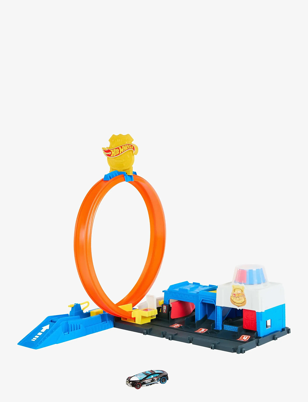 Hot Wheels - City Super Police Station Playset with 1:64 Scale Police Toy Car & Adjustable Track Loop - rennbahnen - multi color - 1