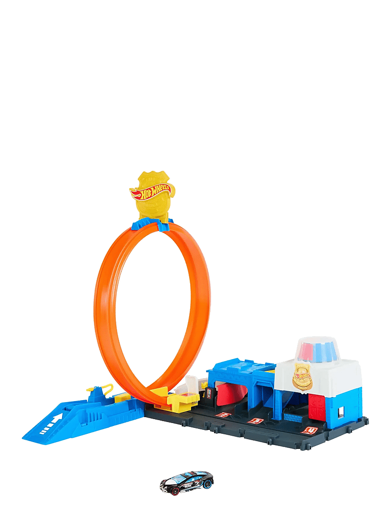 Hot Wheels - City Super Police Station Playset with 1:64 Scale Police Toy Car & Adjustable Track Loop - rennbahnen - multi color - 1